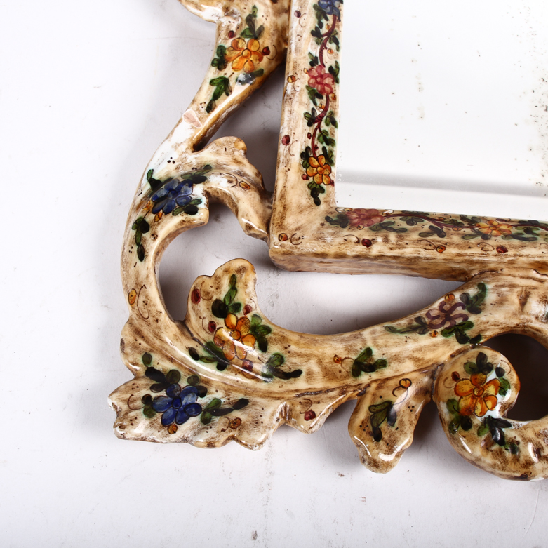 Ceramic Scrolling Acanthus Pattern Frame Wall Mirror