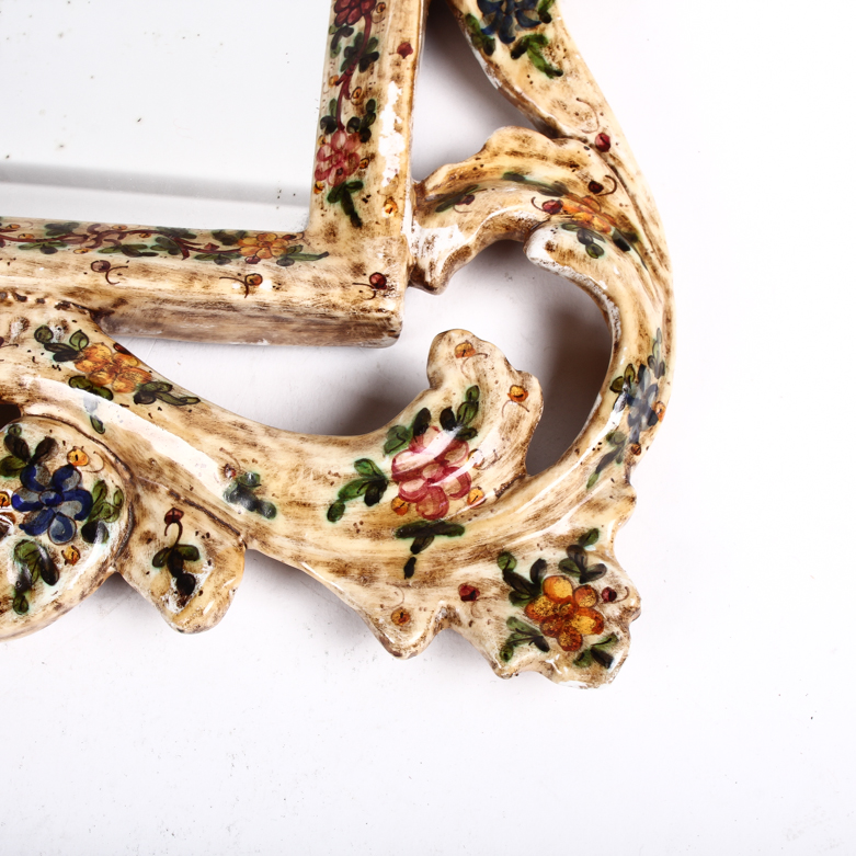 Ceramic Scrolling Acanthus Pattern Frame Wall Mirror