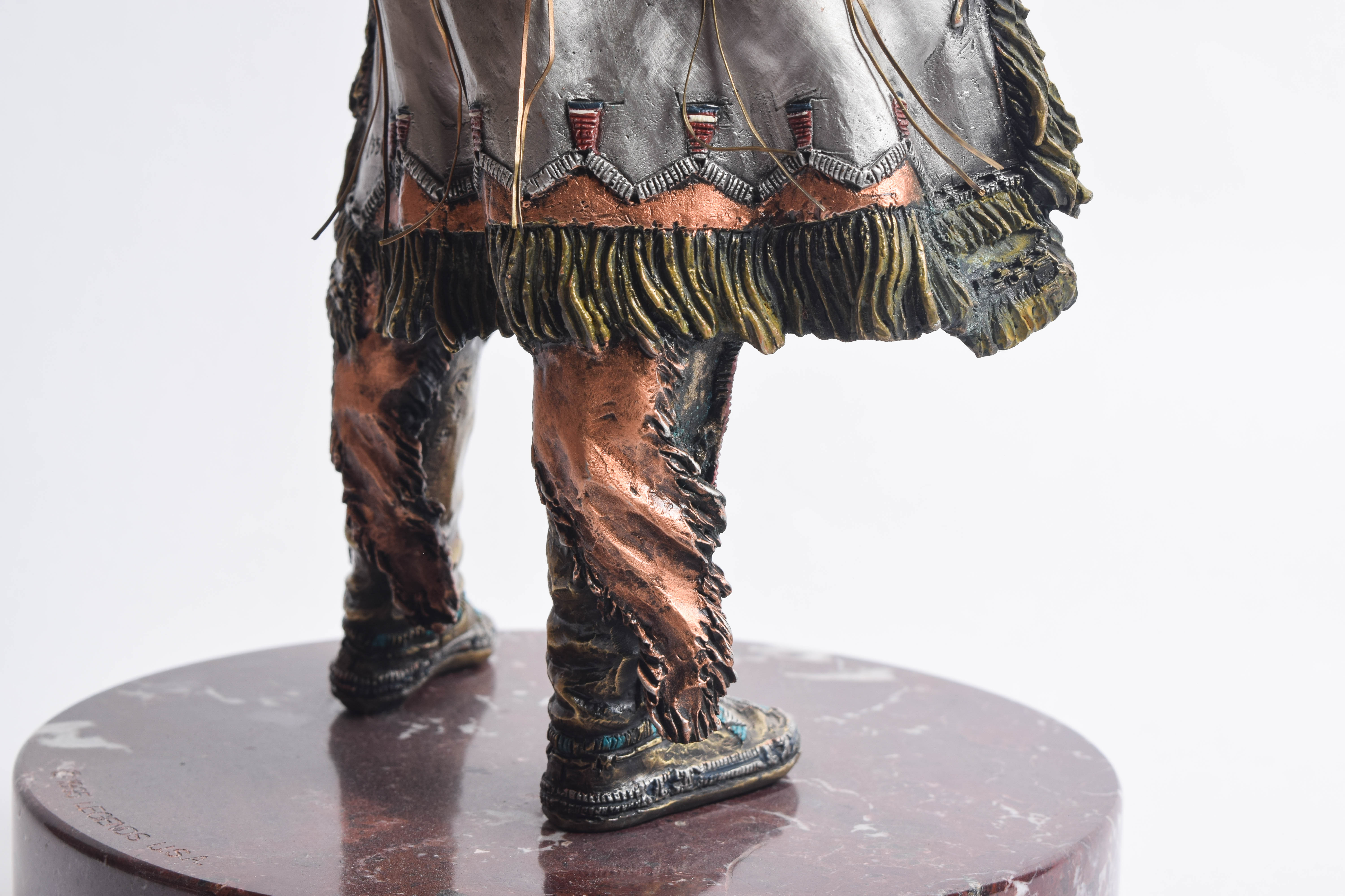 C.A. Pardell Pewter and Mixed Media Statue "Legends on Still Water"