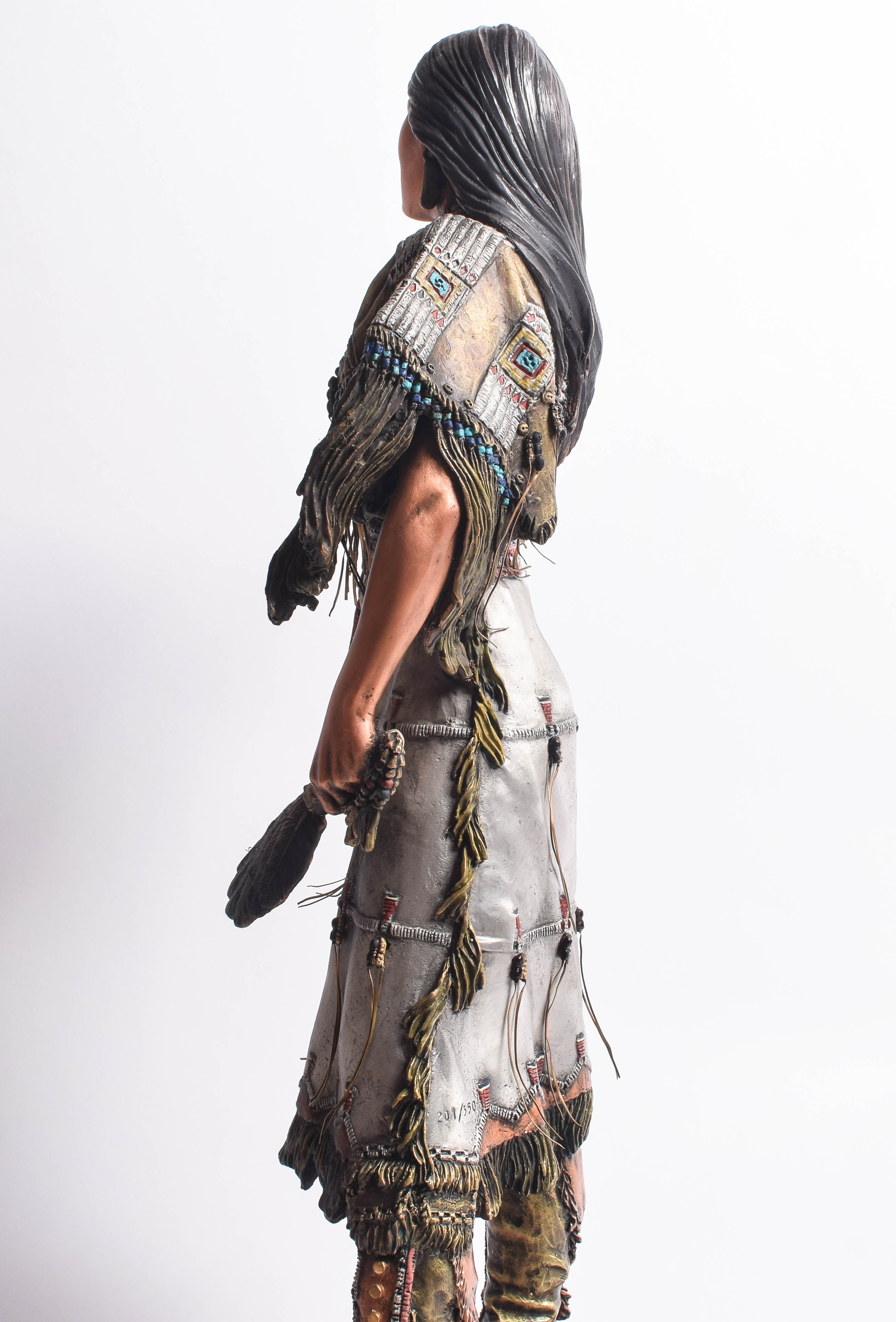 C.A. Pardell Pewter and Mixed Media Statue "Legends on Still Water"