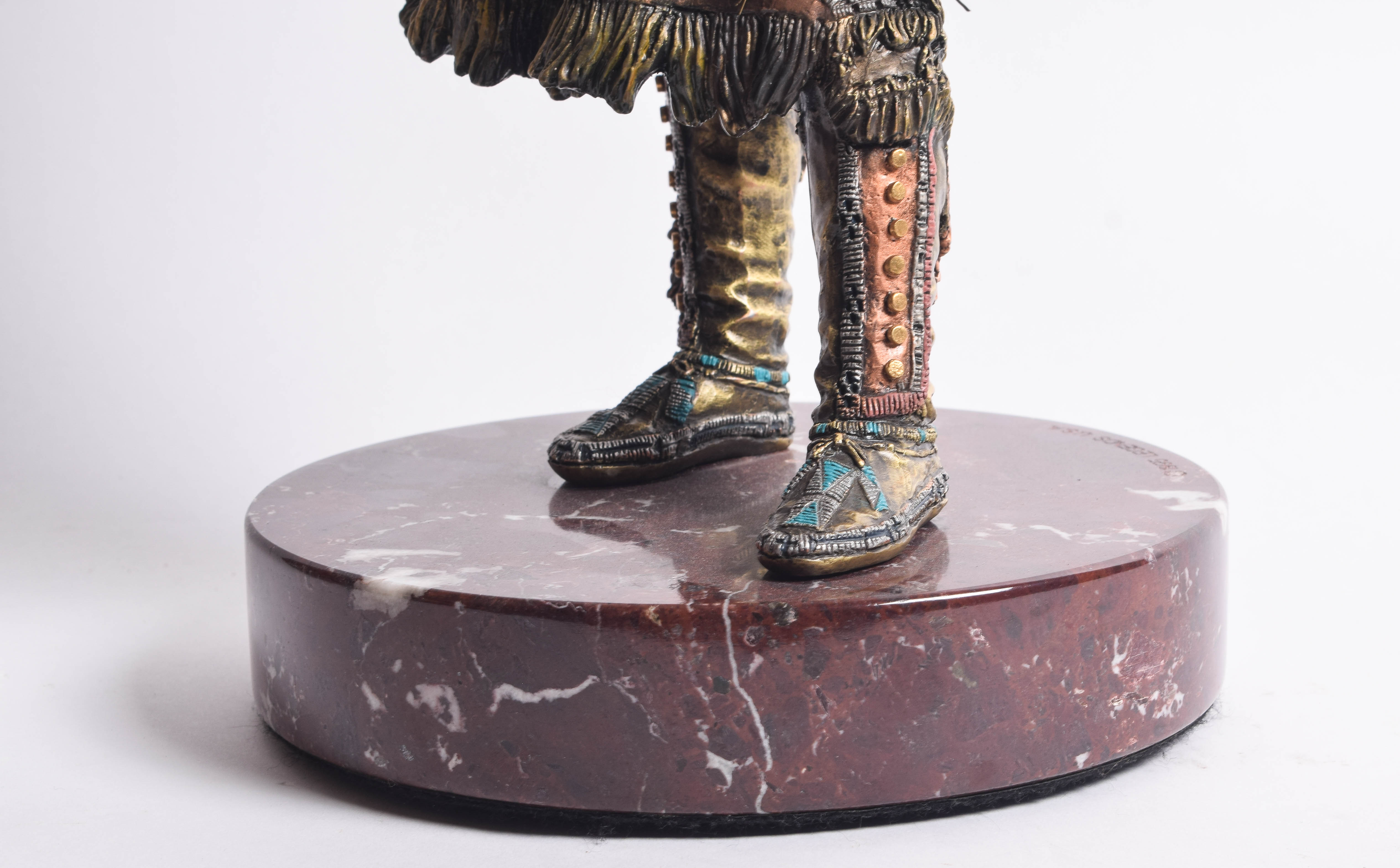 C.A. Pardell Pewter and Mixed Media Statue "Legends on Still Water"