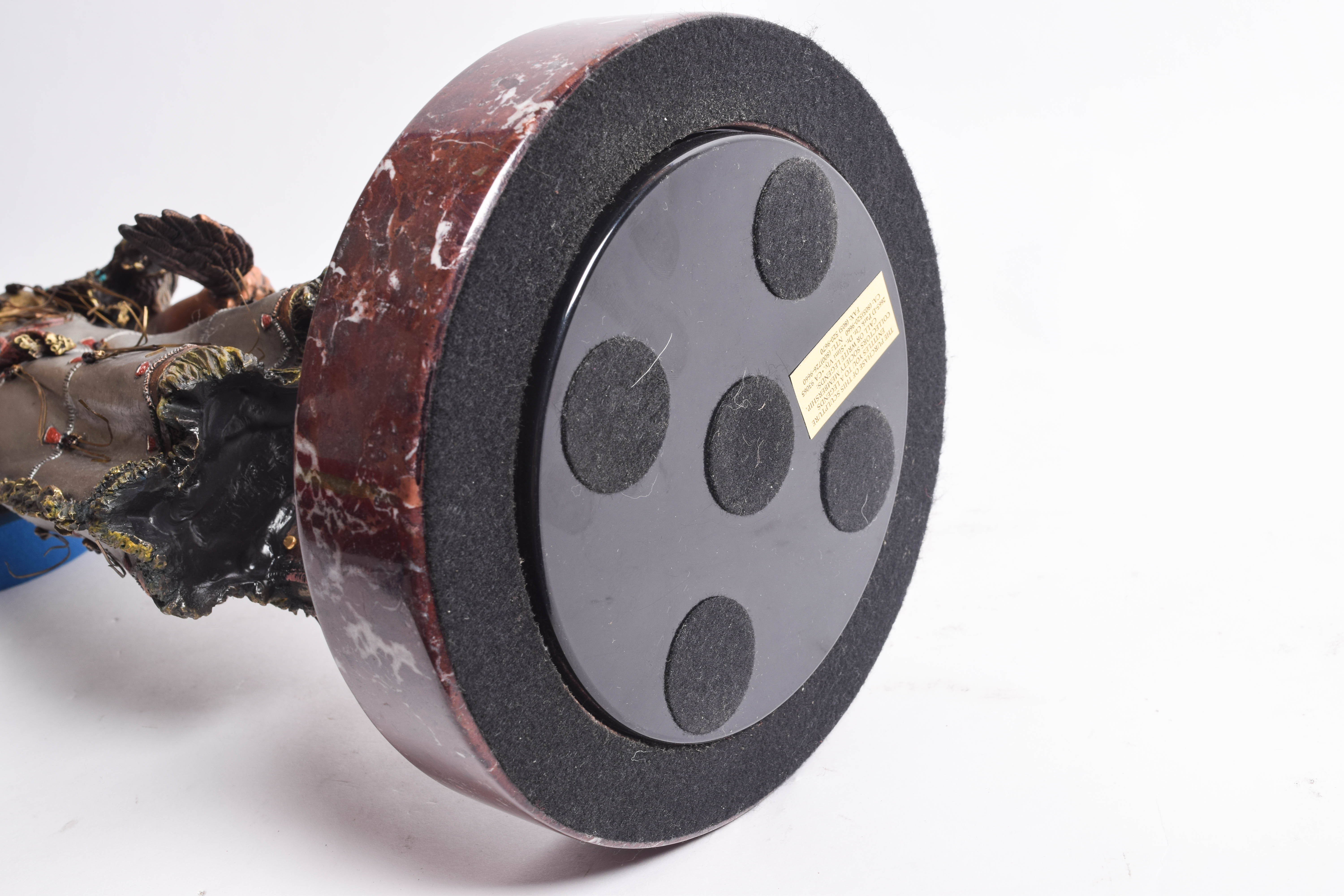 C.A. Pardell Pewter and Mixed Media Statue "Legends on Still Water"