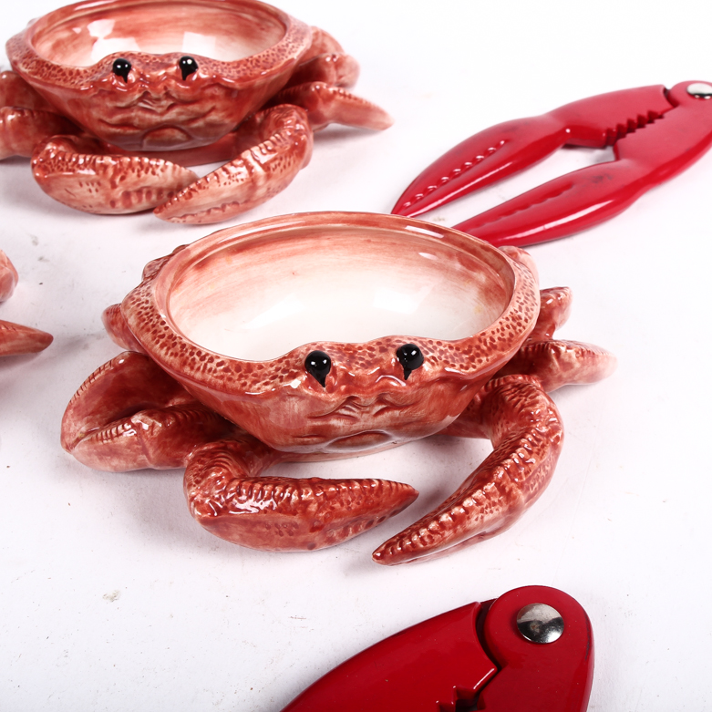 Fitz and Floyd Crab Dishes with Lobster Claw Shell Crackers