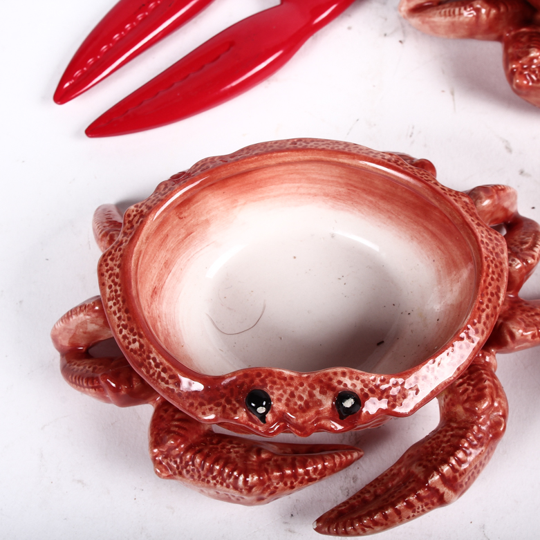 Fitz and Floyd Crab Dishes with Lobster Claw Shell Crackers