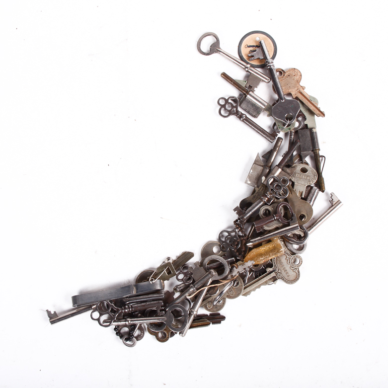 Collection of Vintage Keys Including Skeleton Keys
