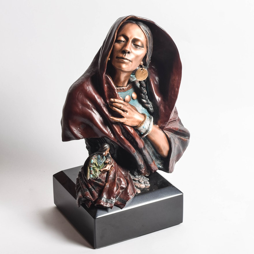 Lemon Aica Reproduction Metal Native American Themed Sculpture