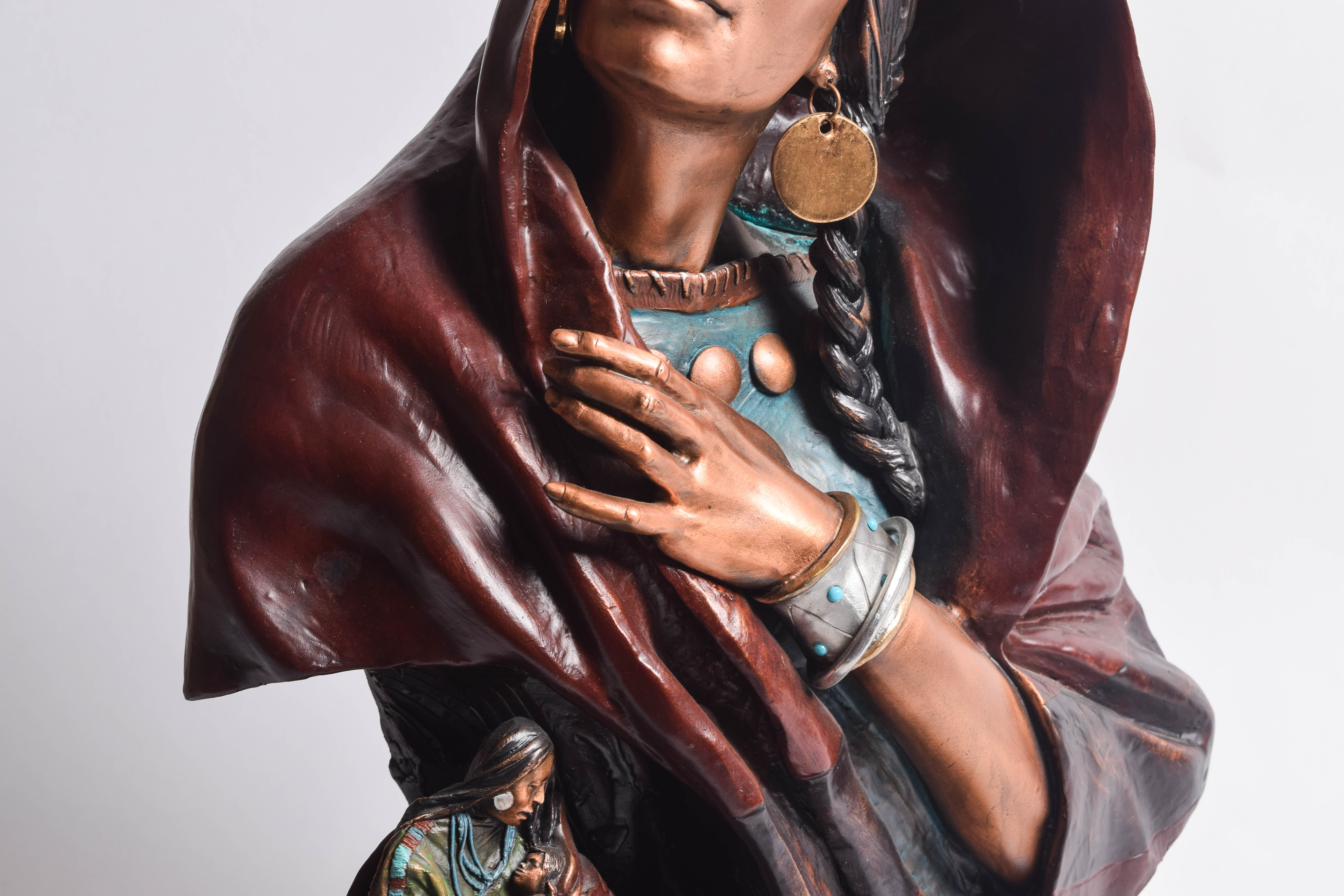 Lemon Aica Reproduction Metal Native American Themed Sculpture