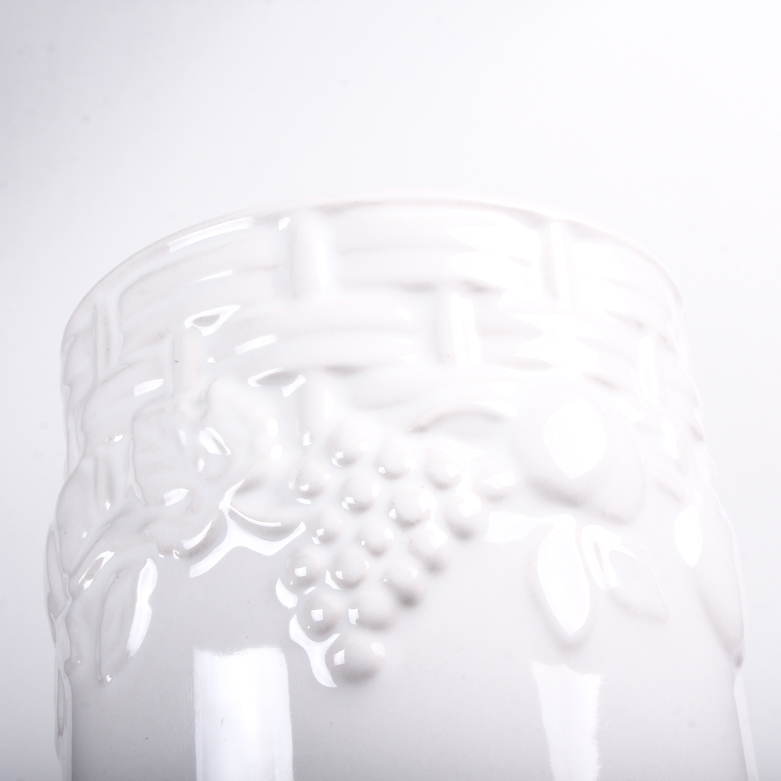 Pair of Classic Traditions Tall White Ceramic Vase