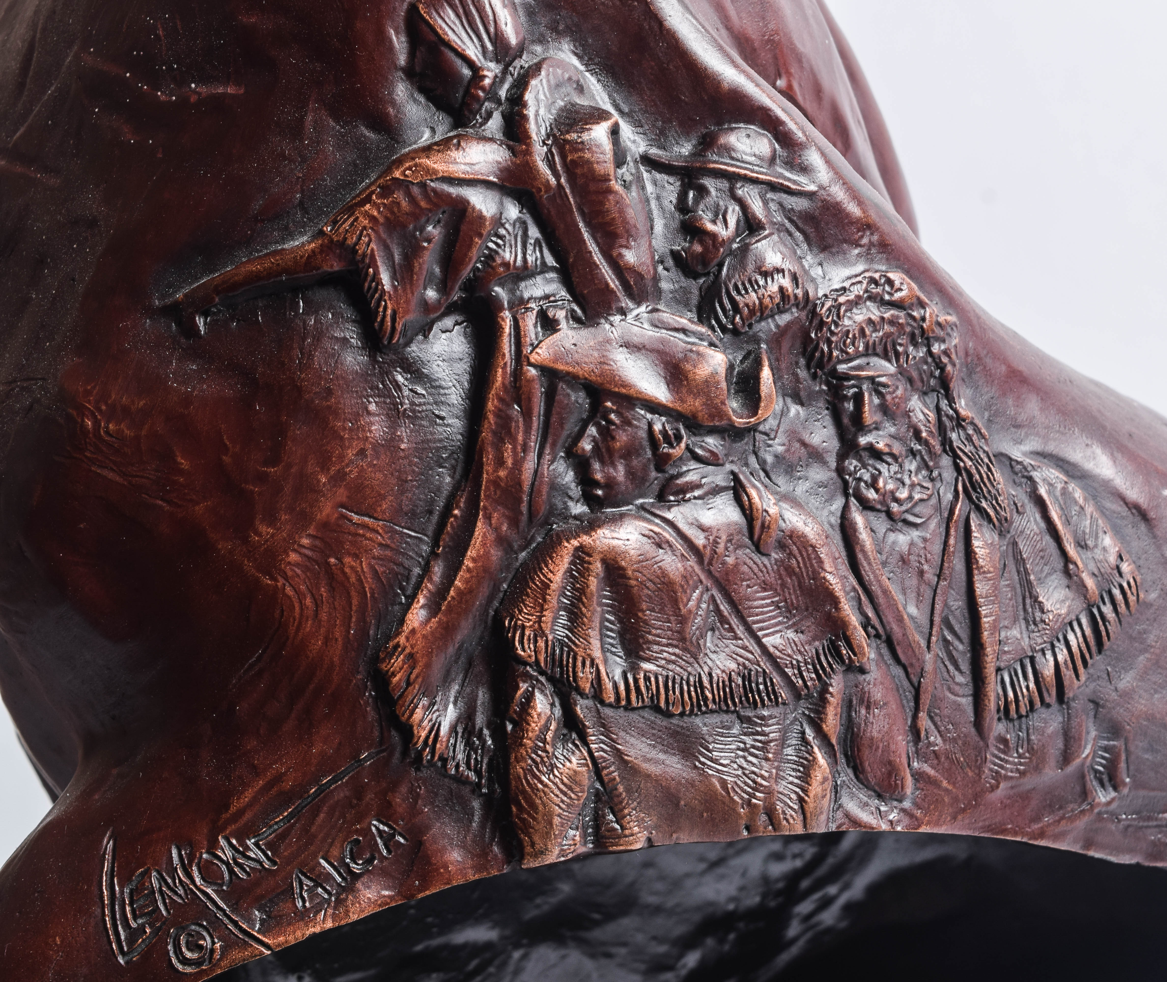 Lemon Aica Reproduction Metal Native American Themed Sculpture