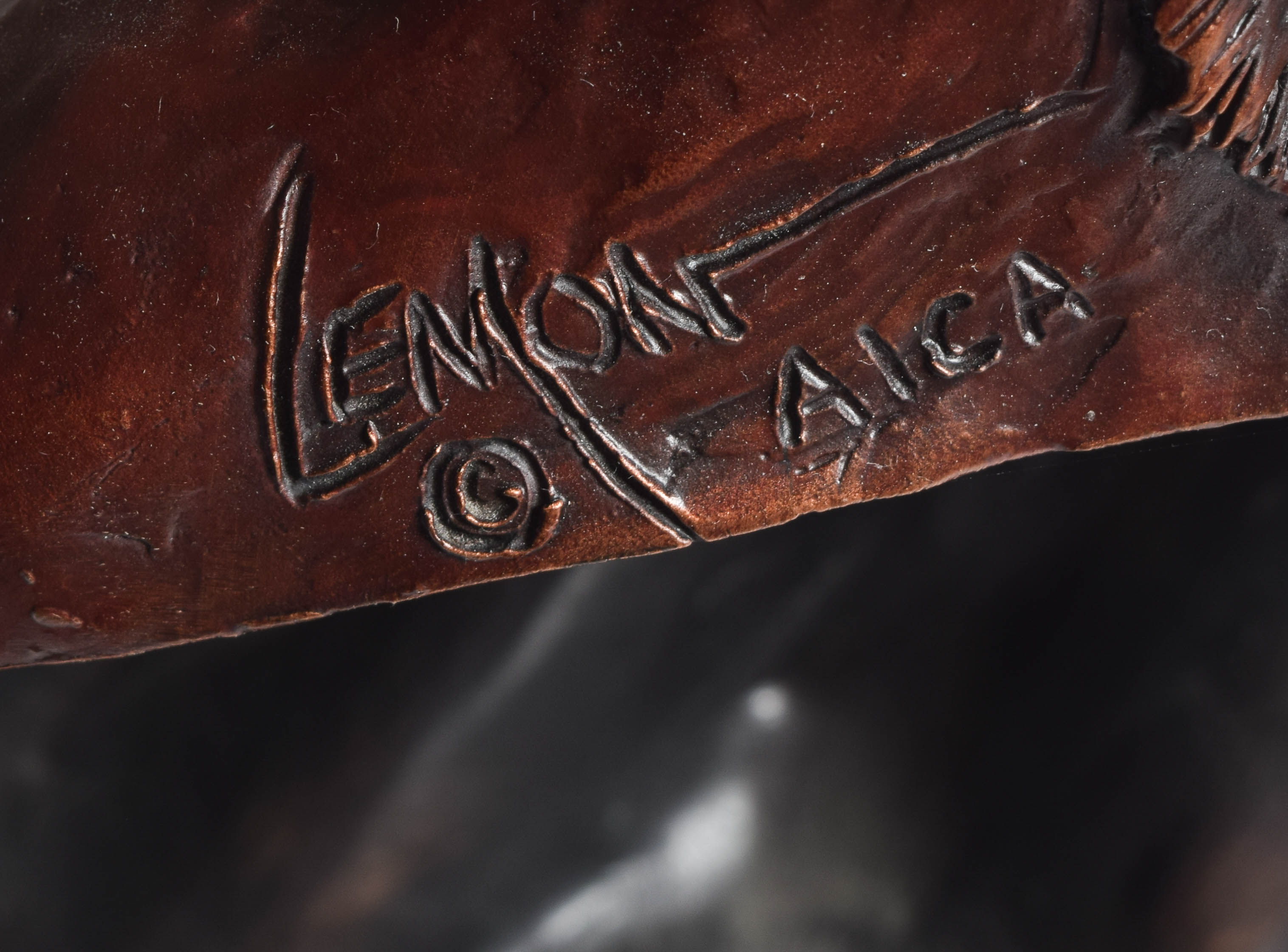 Lemon Aica Reproduction Metal Native American Themed Sculpture