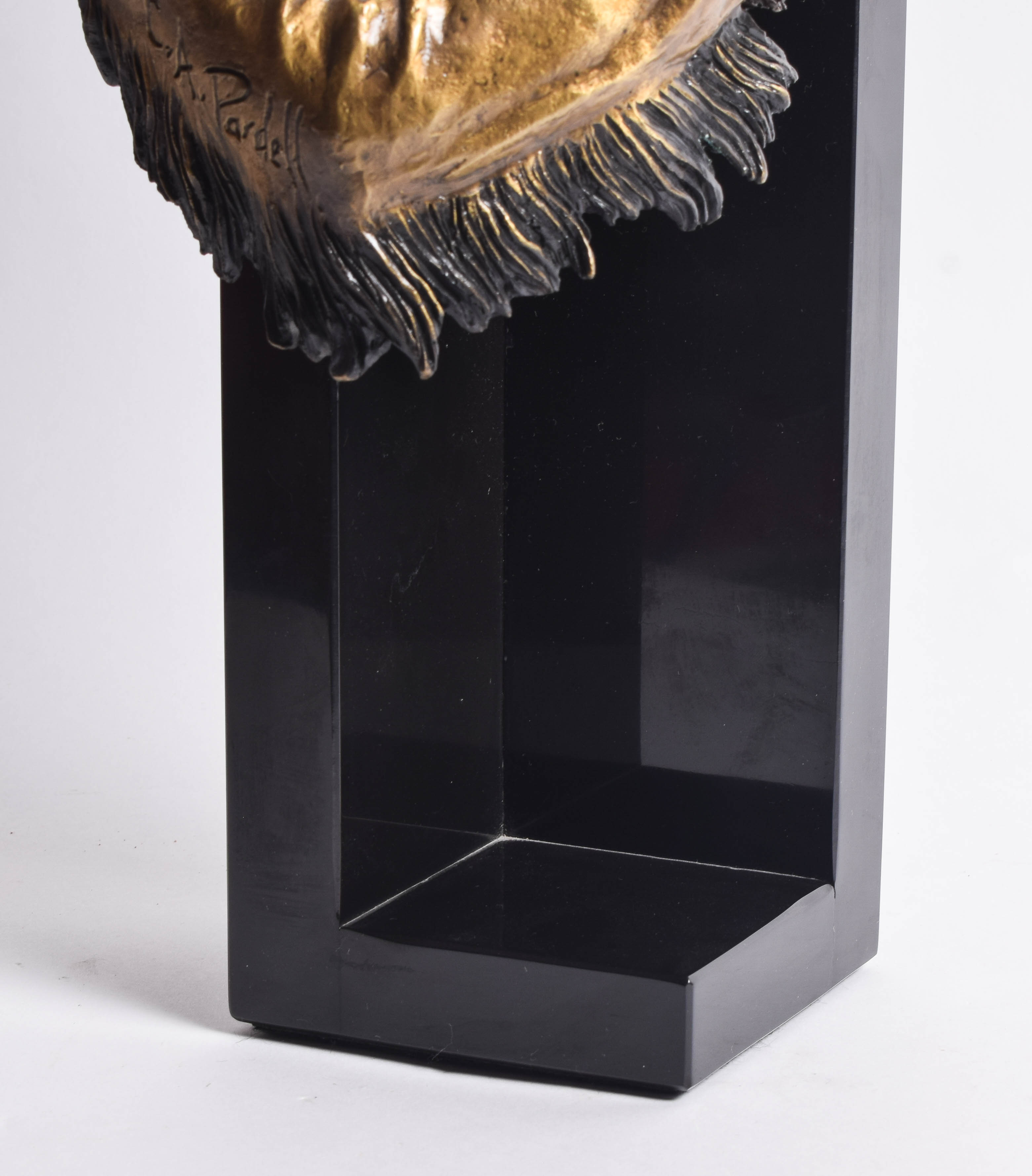 C.A. Pardell Reproduction Metal Sculpture of a Native American Man with Horse