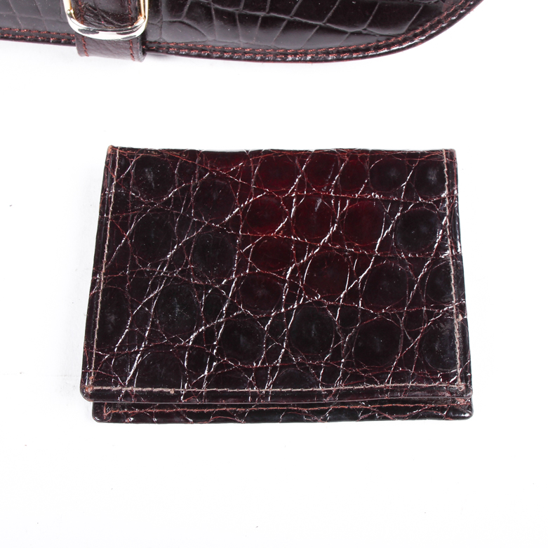 Cristian Genuine Leather Handbag with Alligator Skin Wallet