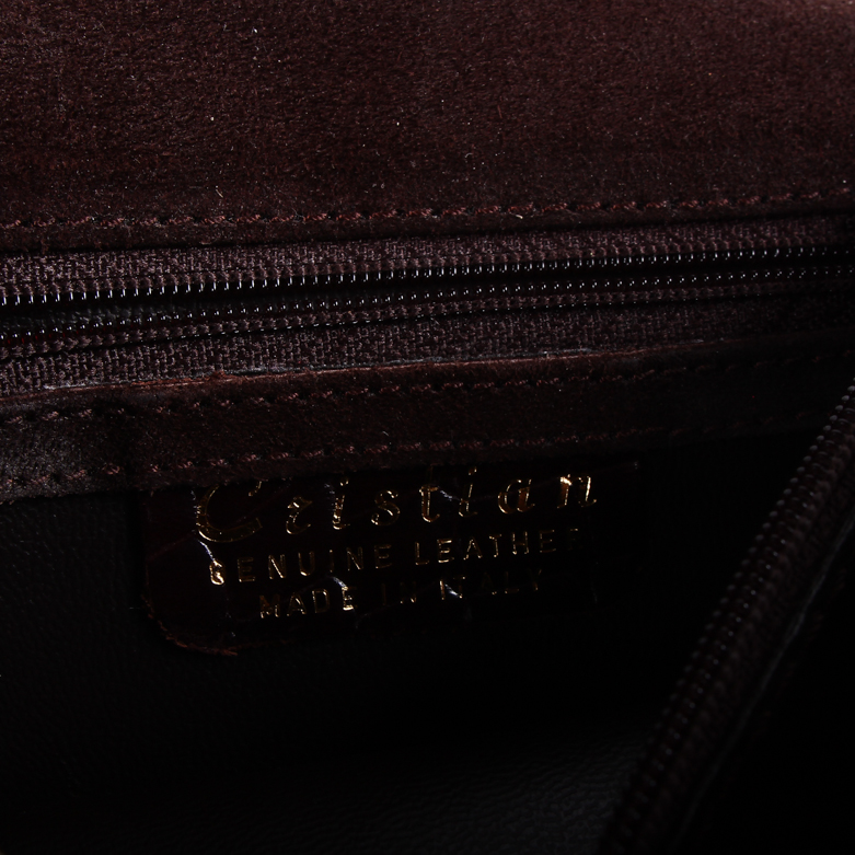 Cristian Genuine Leather Handbag with Alligator Skin Wallet