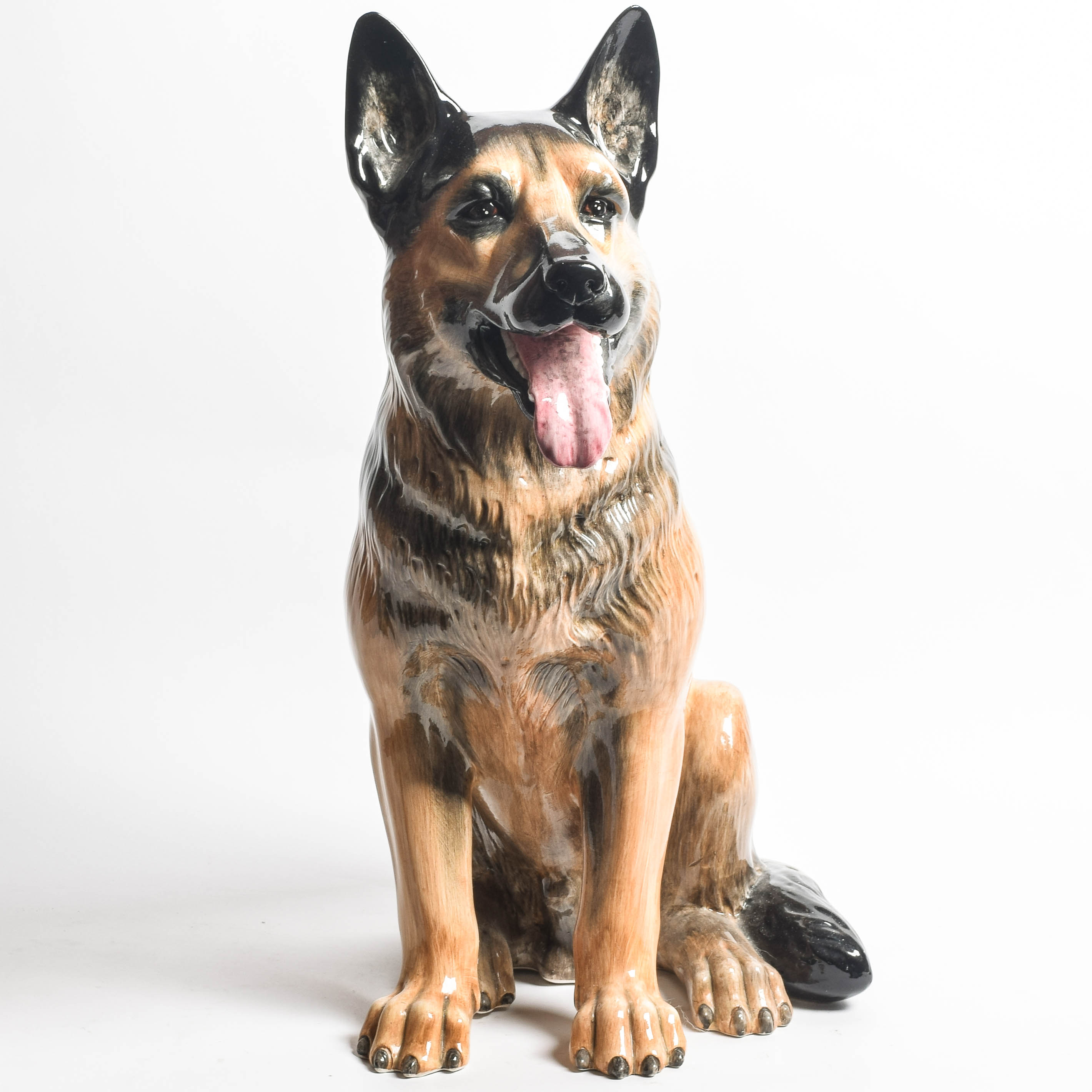 Vintage Italian Porcelain Dog Statue