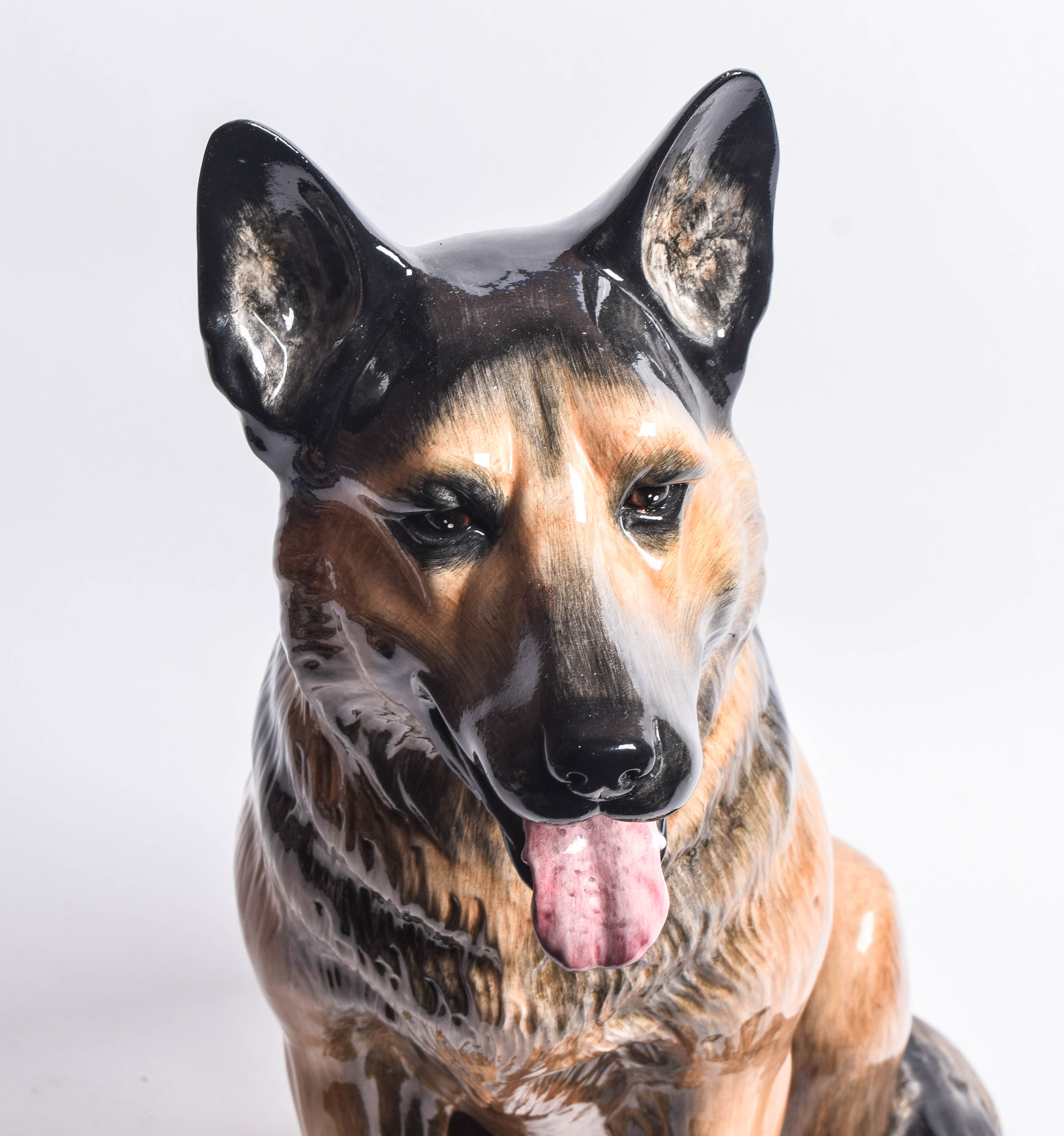 Vintage Italian Porcelain Dog Statue