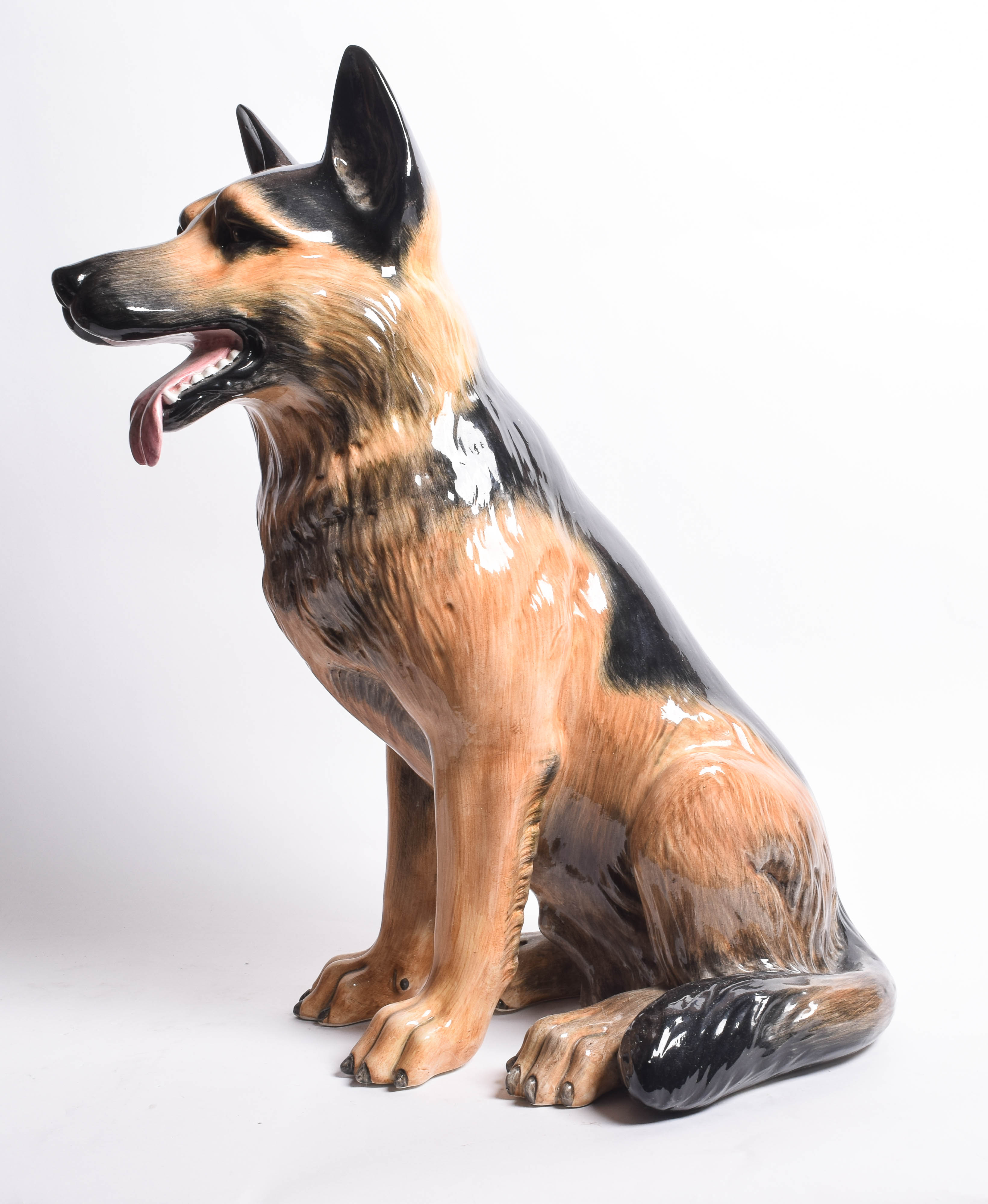 Vintage Italian Porcelain Dog Statue