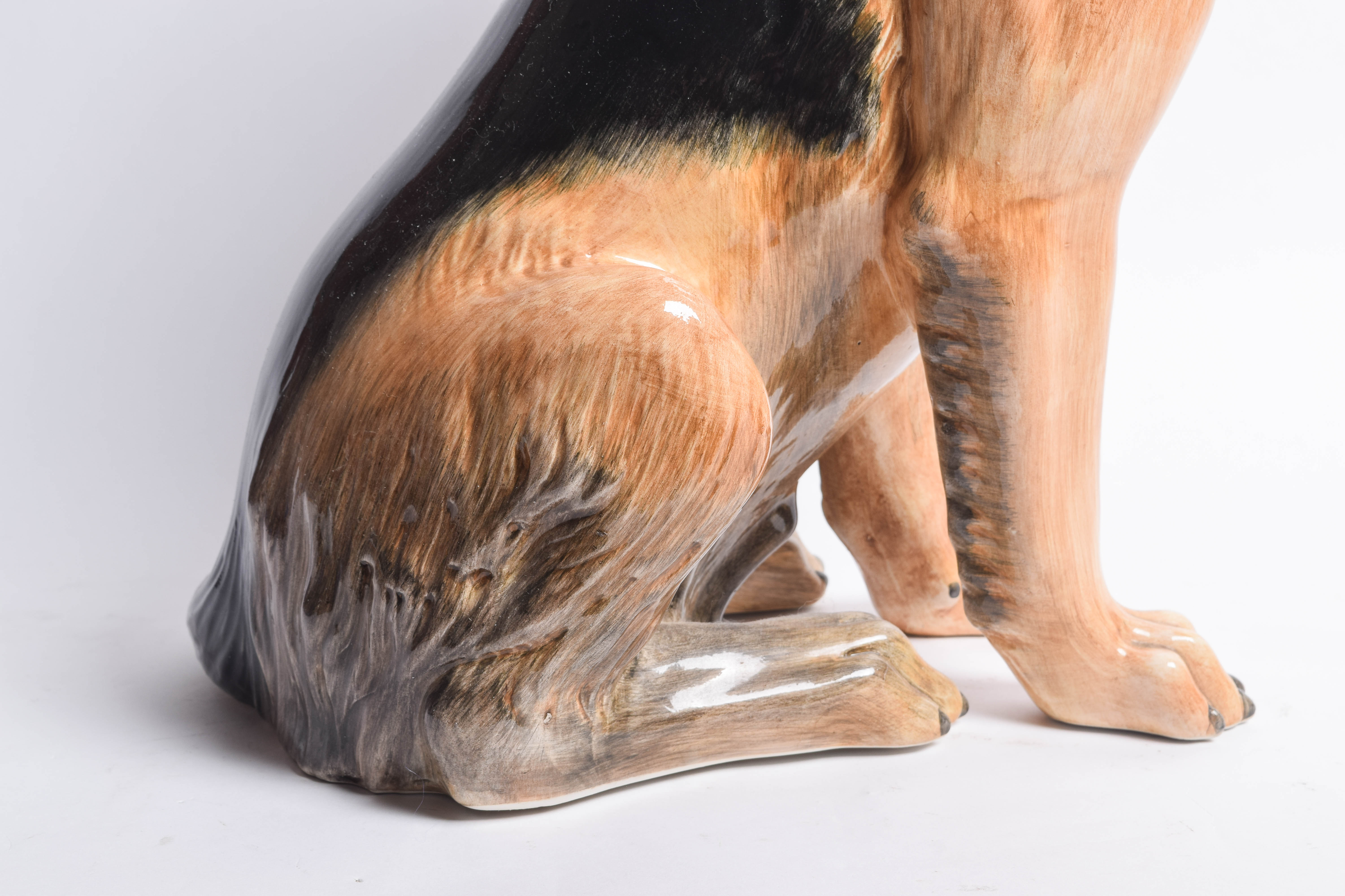 Vintage Italian Porcelain Dog Statue