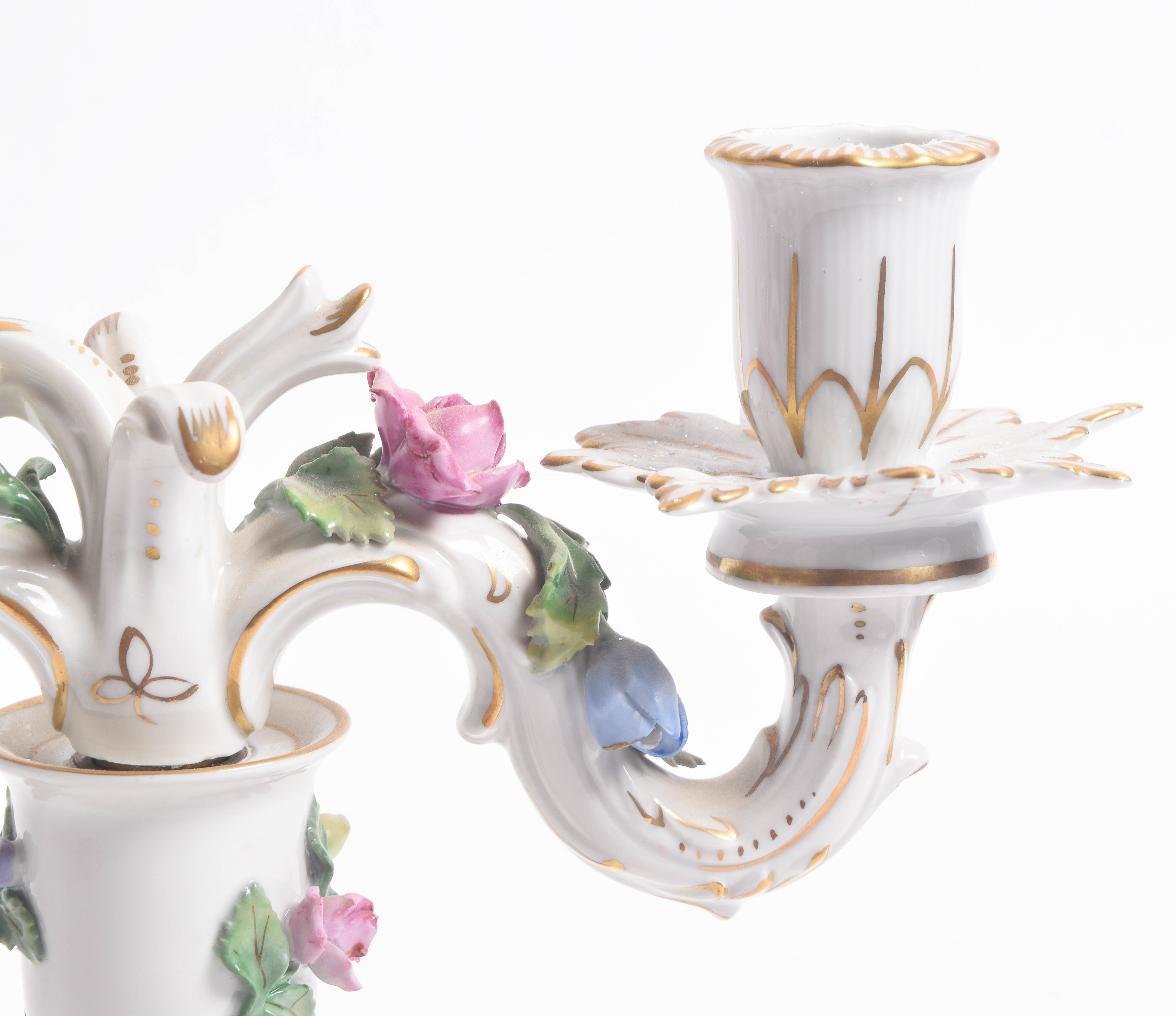 Carl Thieme Dresden Porcelain Candelabras