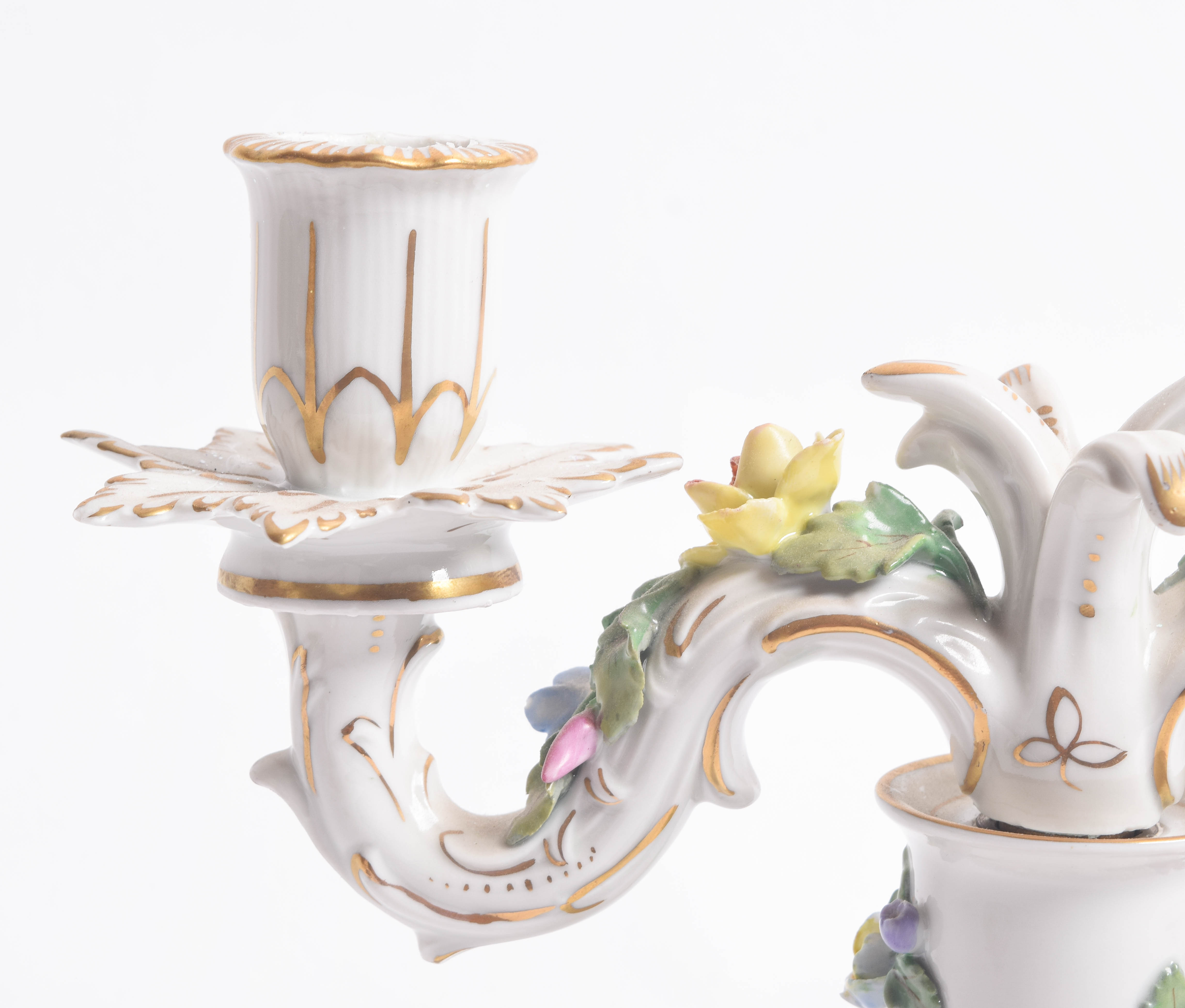 Carl Thieme Dresden Porcelain Candelabras