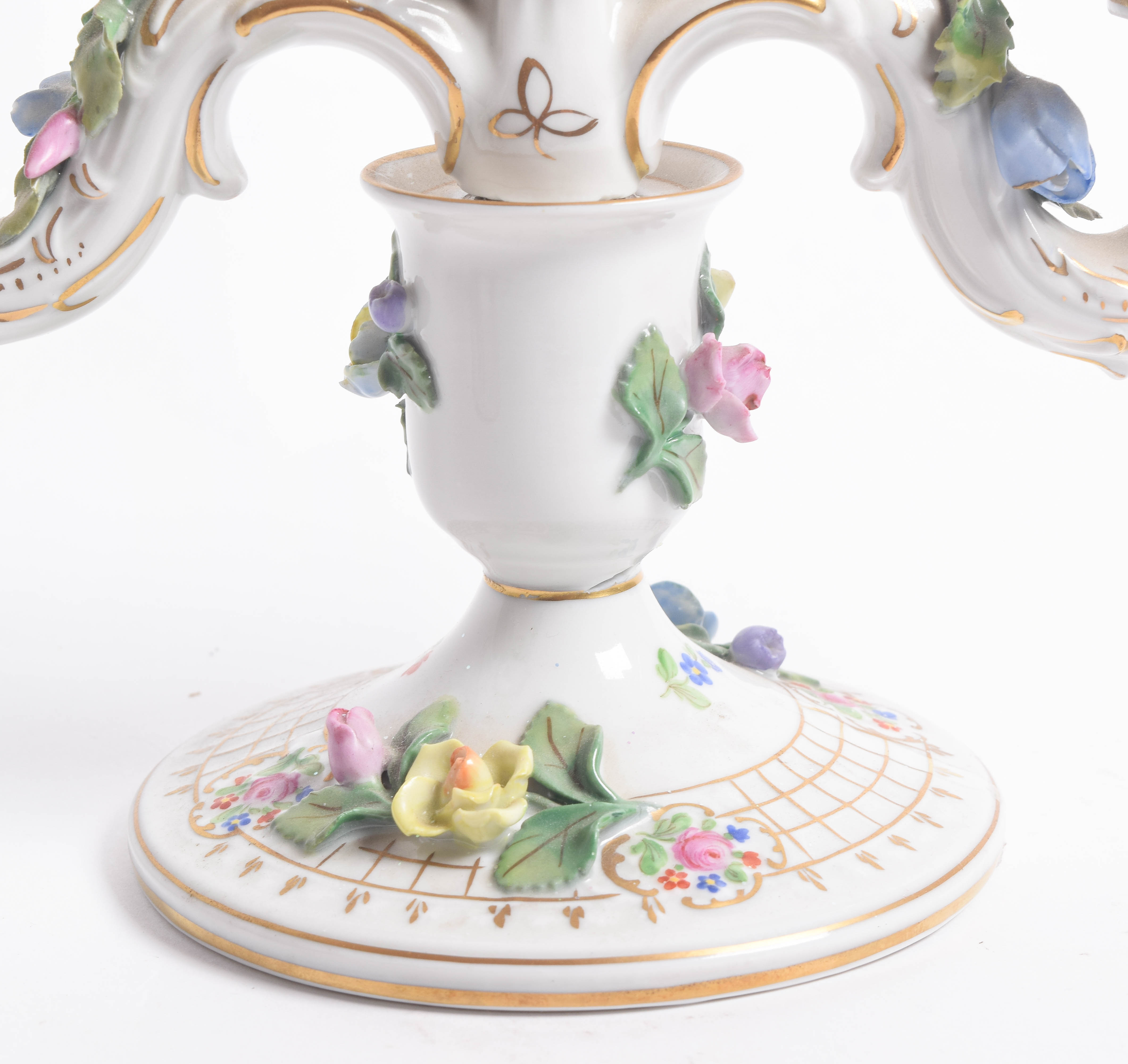 Carl Thieme Dresden Porcelain Candelabras
