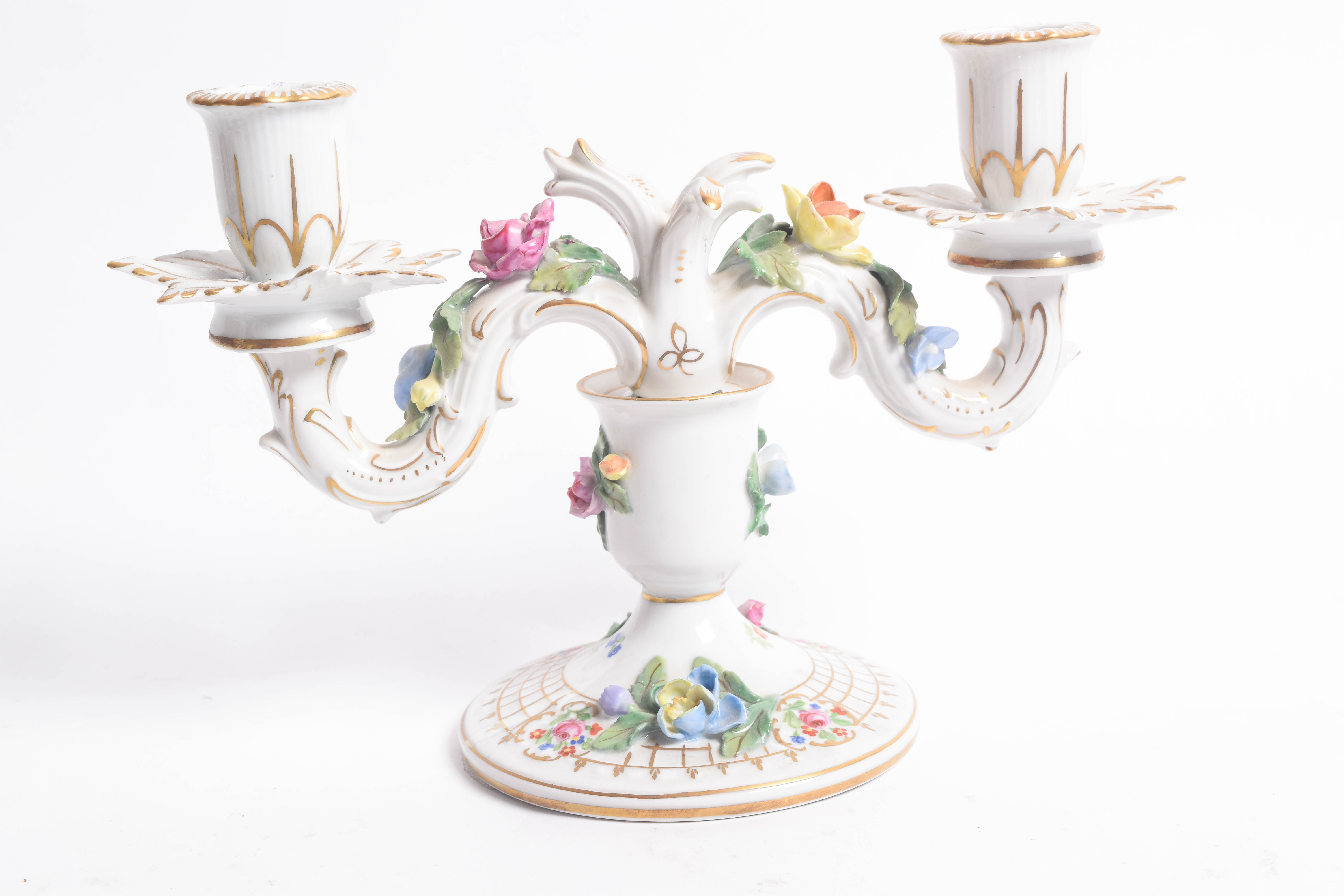 Carl Thieme Dresden Porcelain Candelabras
