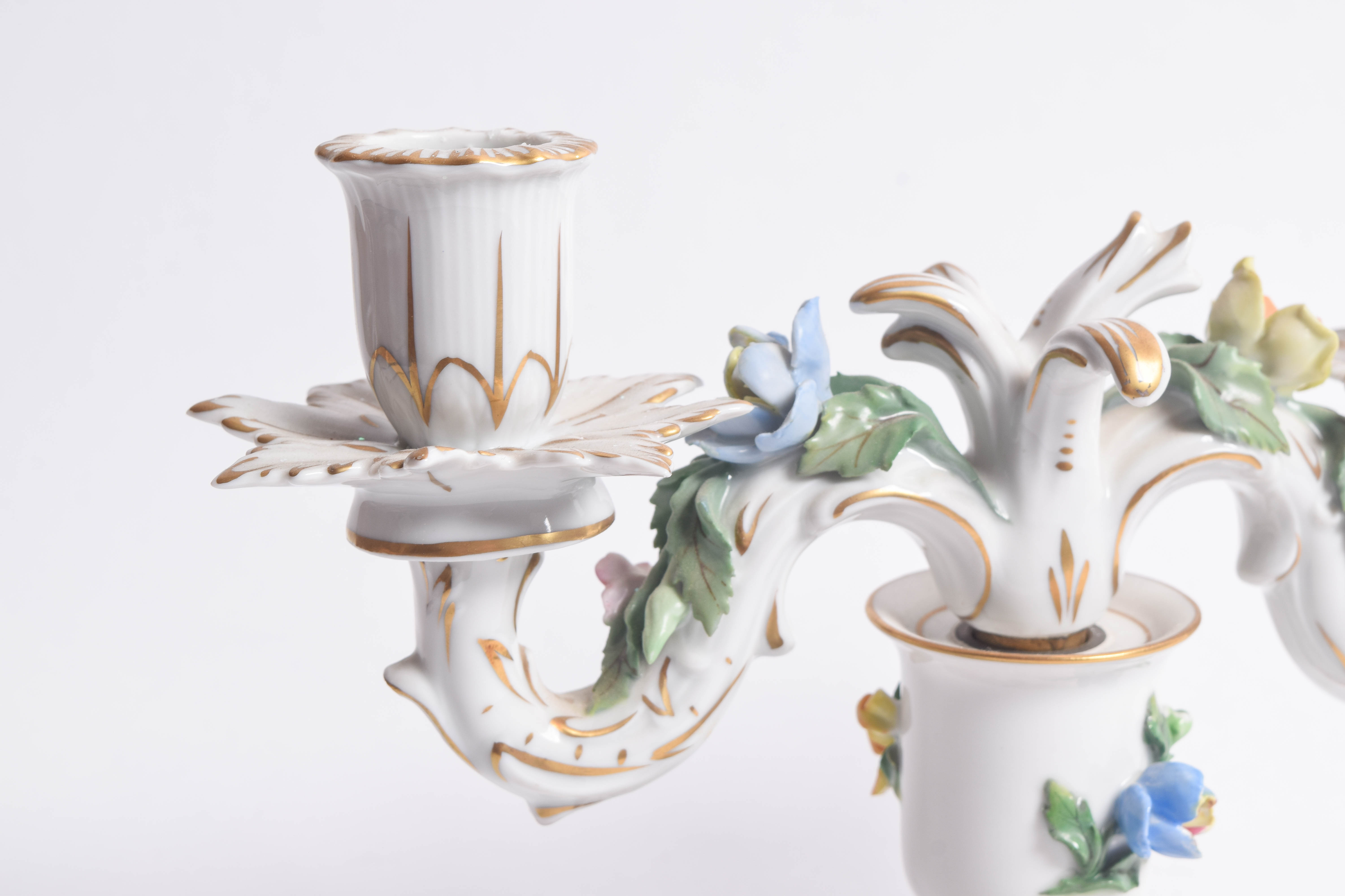 Carl Thieme Dresden Porcelain Candelabras