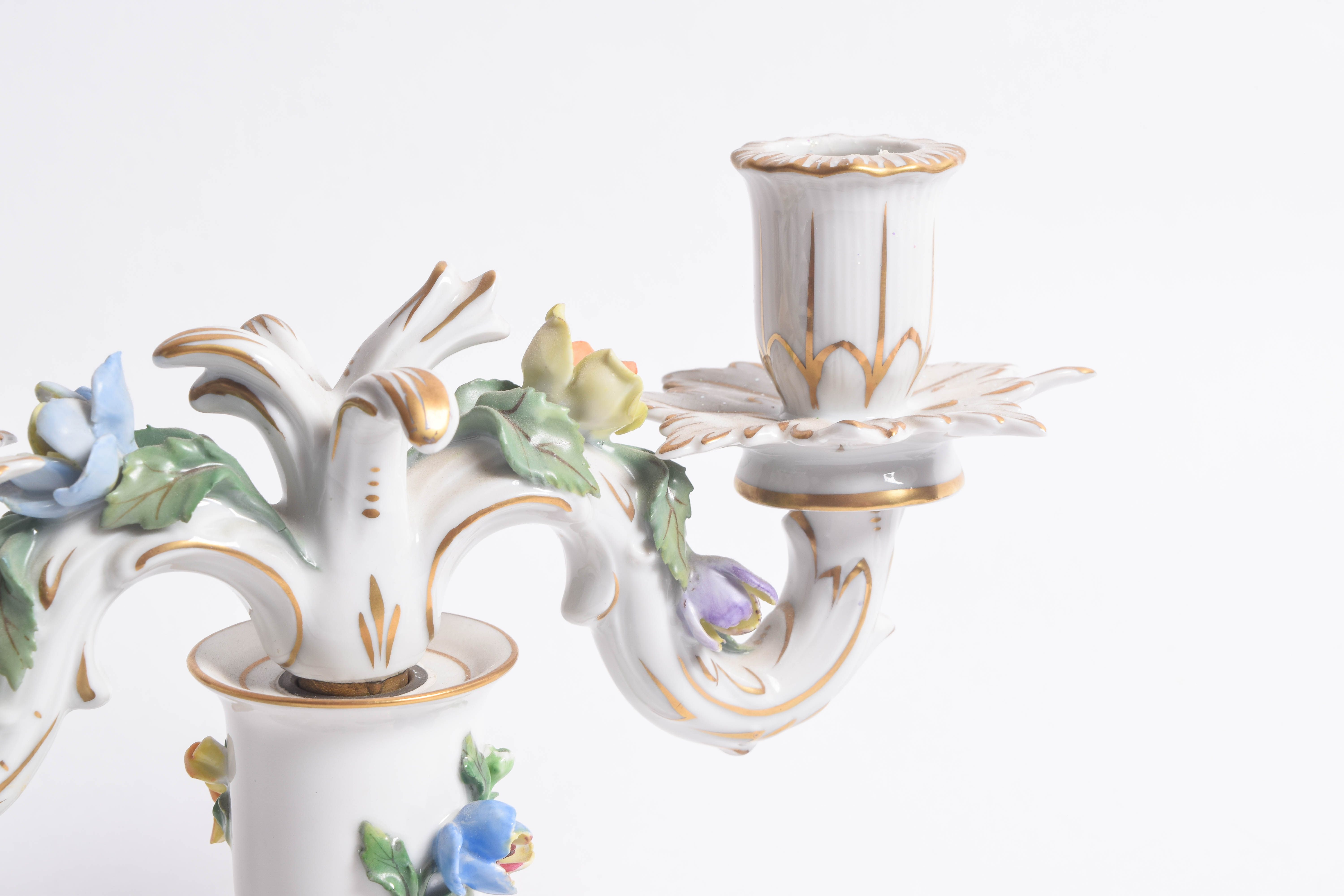 Carl Thieme Dresden Porcelain Candelabras