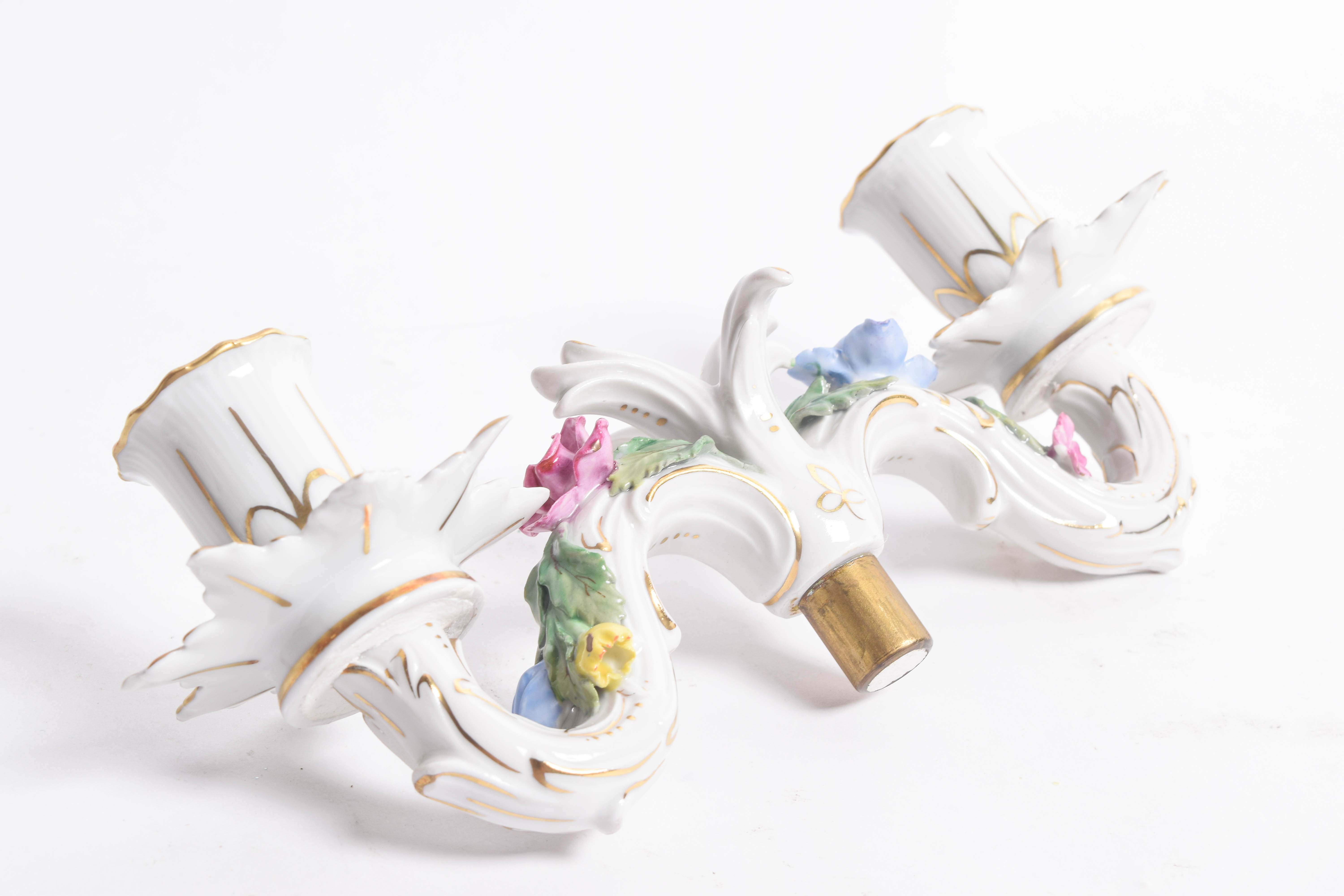 Carl Thieme Dresden Porcelain Candelabras