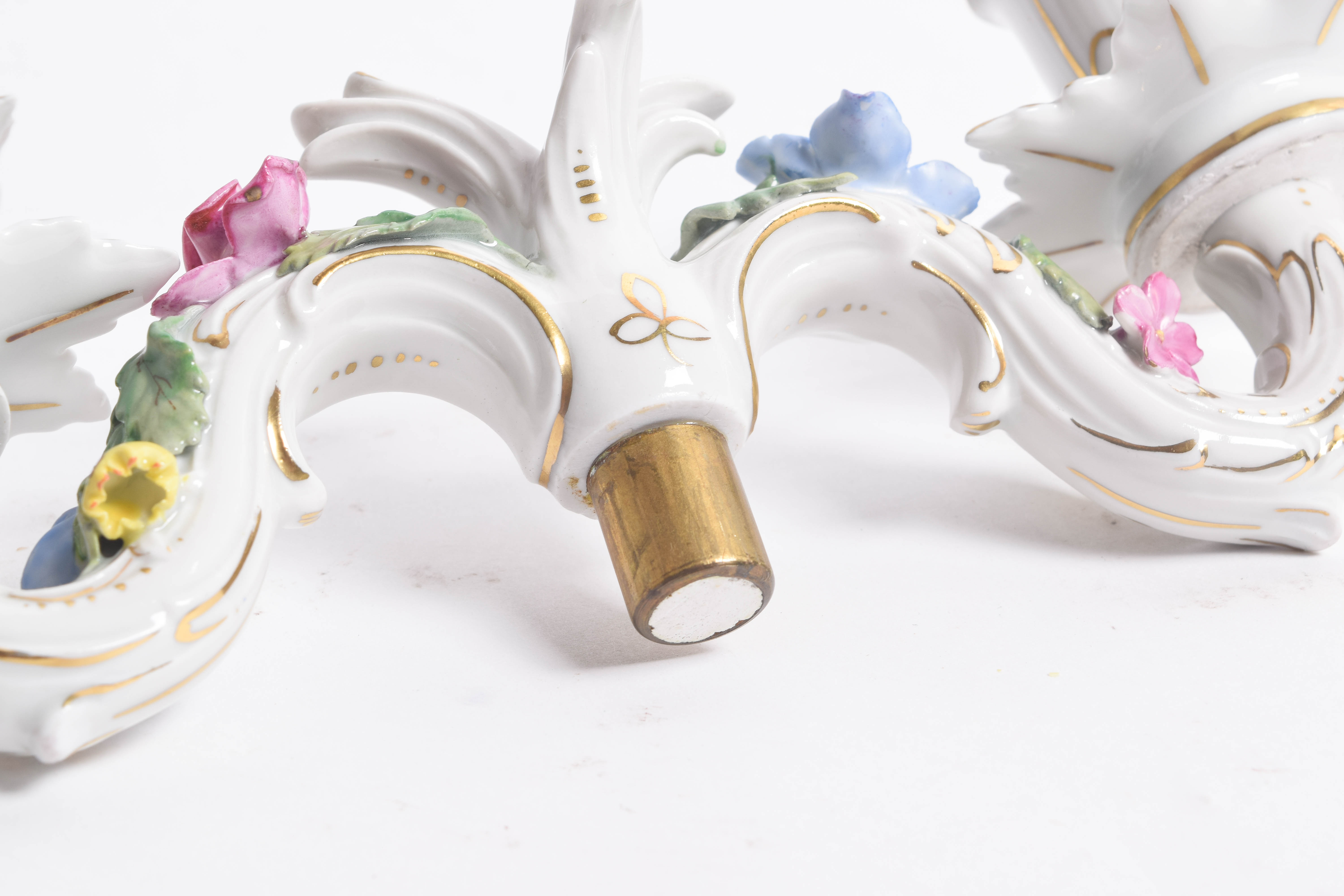 Carl Thieme Dresden Porcelain Candelabras