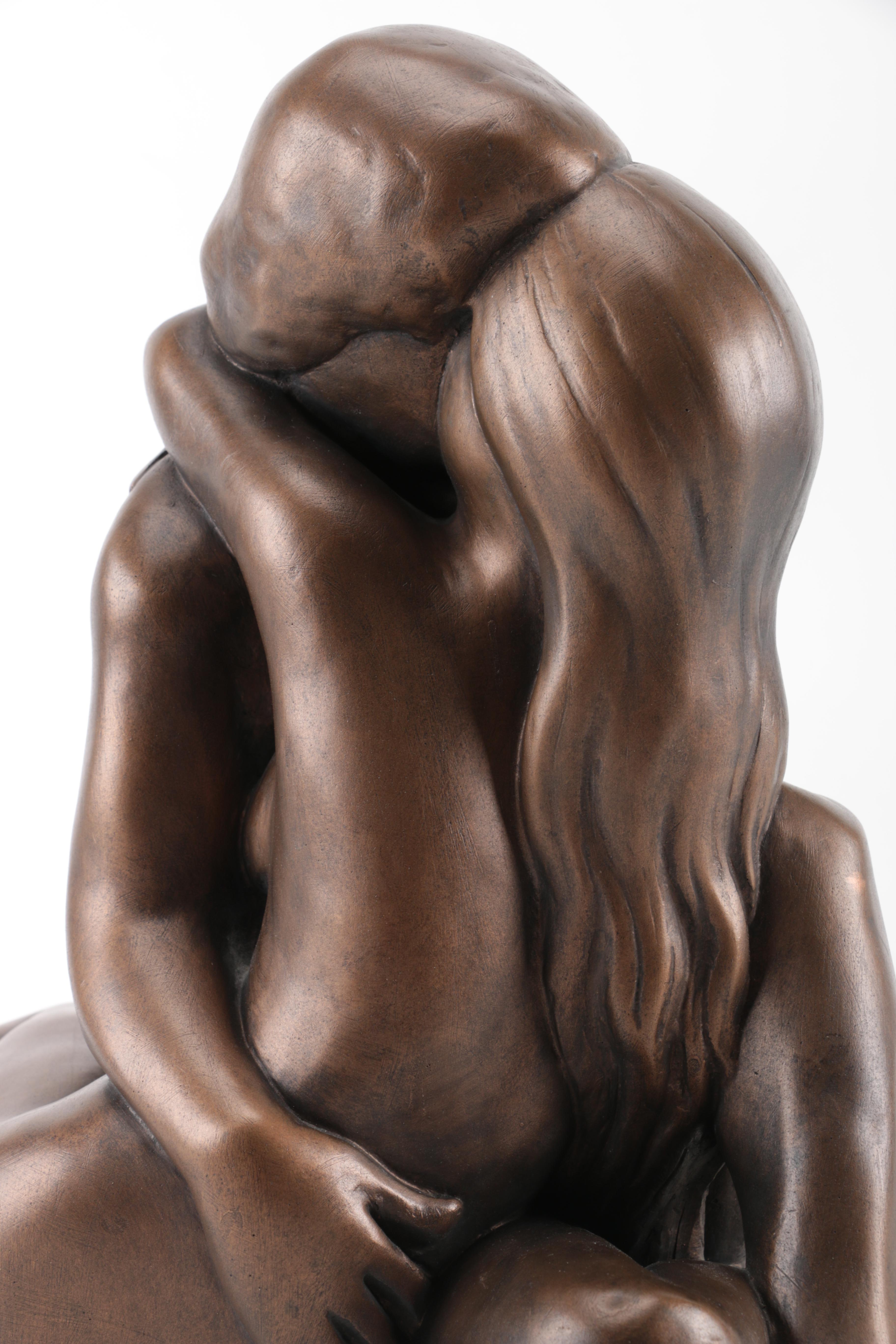 1968 Leonardo Art Chalkware Sculpture After Arnold Bergere's Embracing Figures