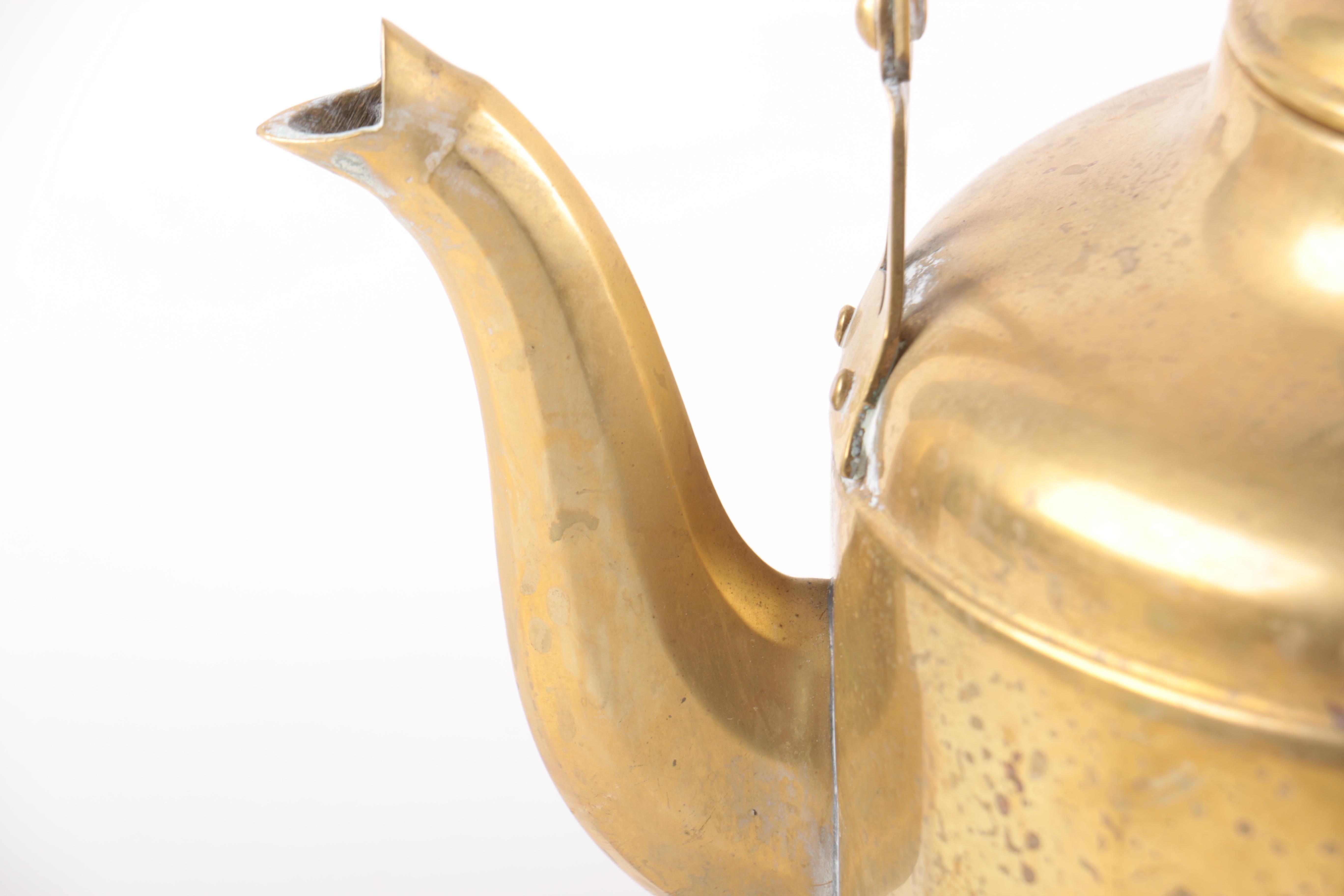 German Copper Bottomed Brass Tea Kettle