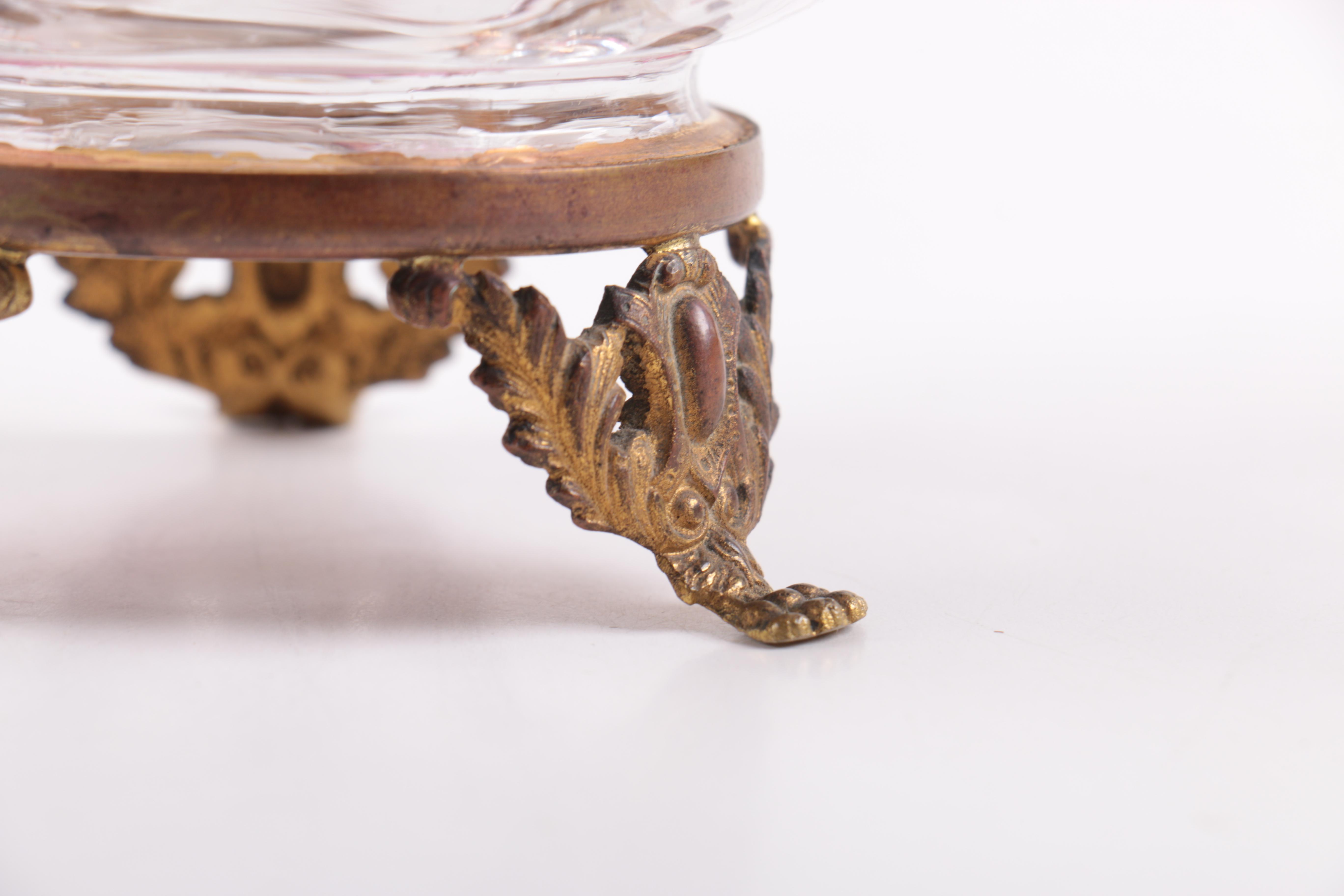 Antique Flashed and Enameled Covered Box on Stand