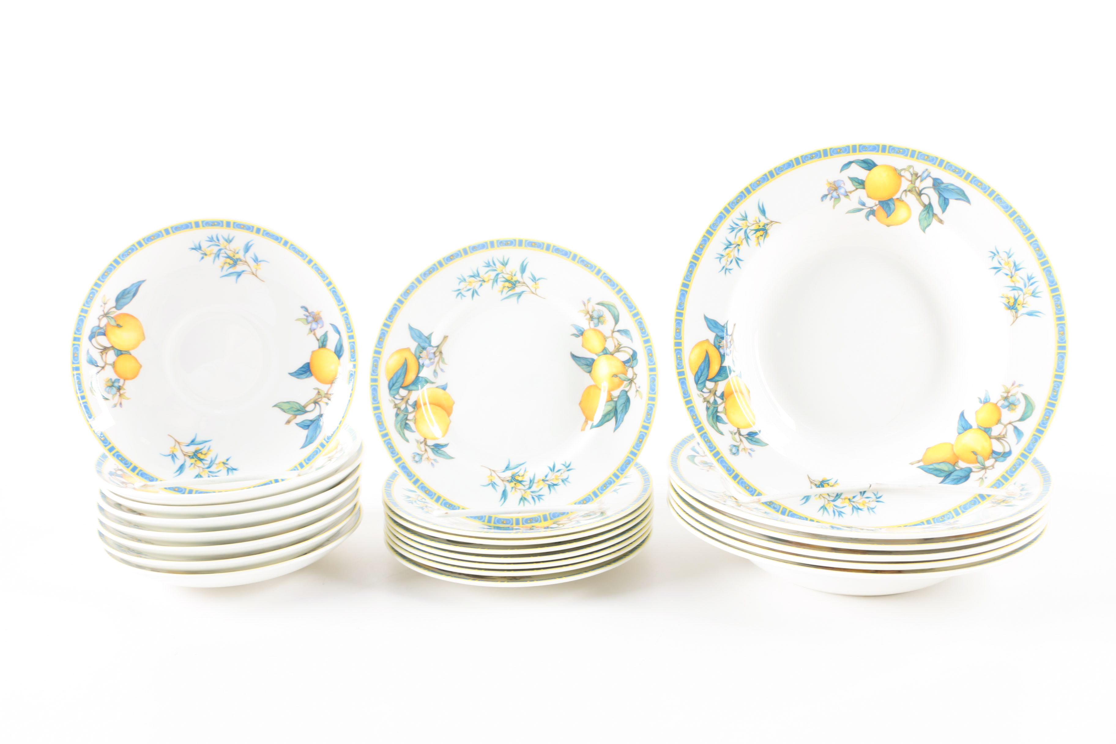 Wedgwood "Citrons" Bone China Service Circa 1993