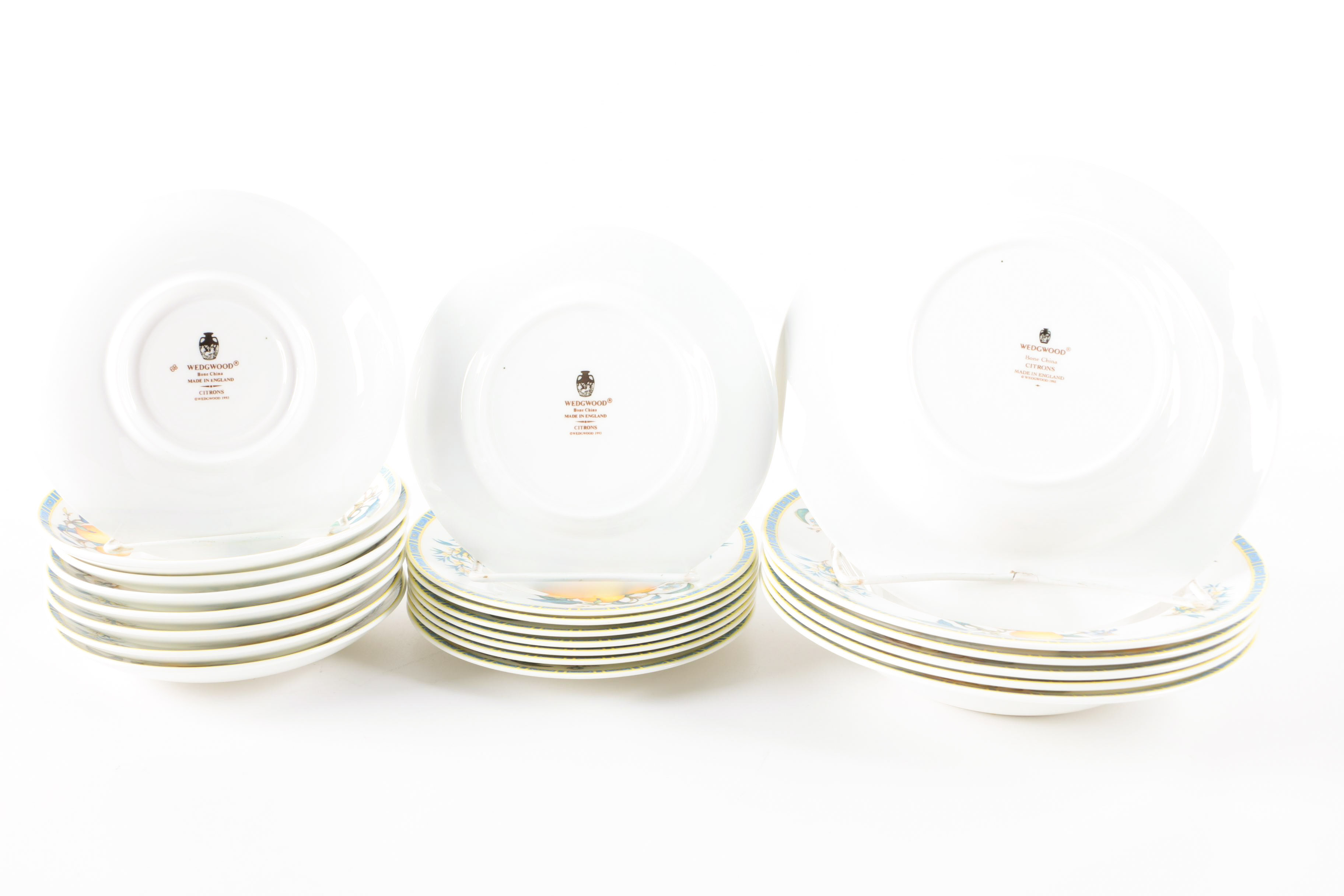 Wedgwood "Citrons" Bone China Service Circa 1993