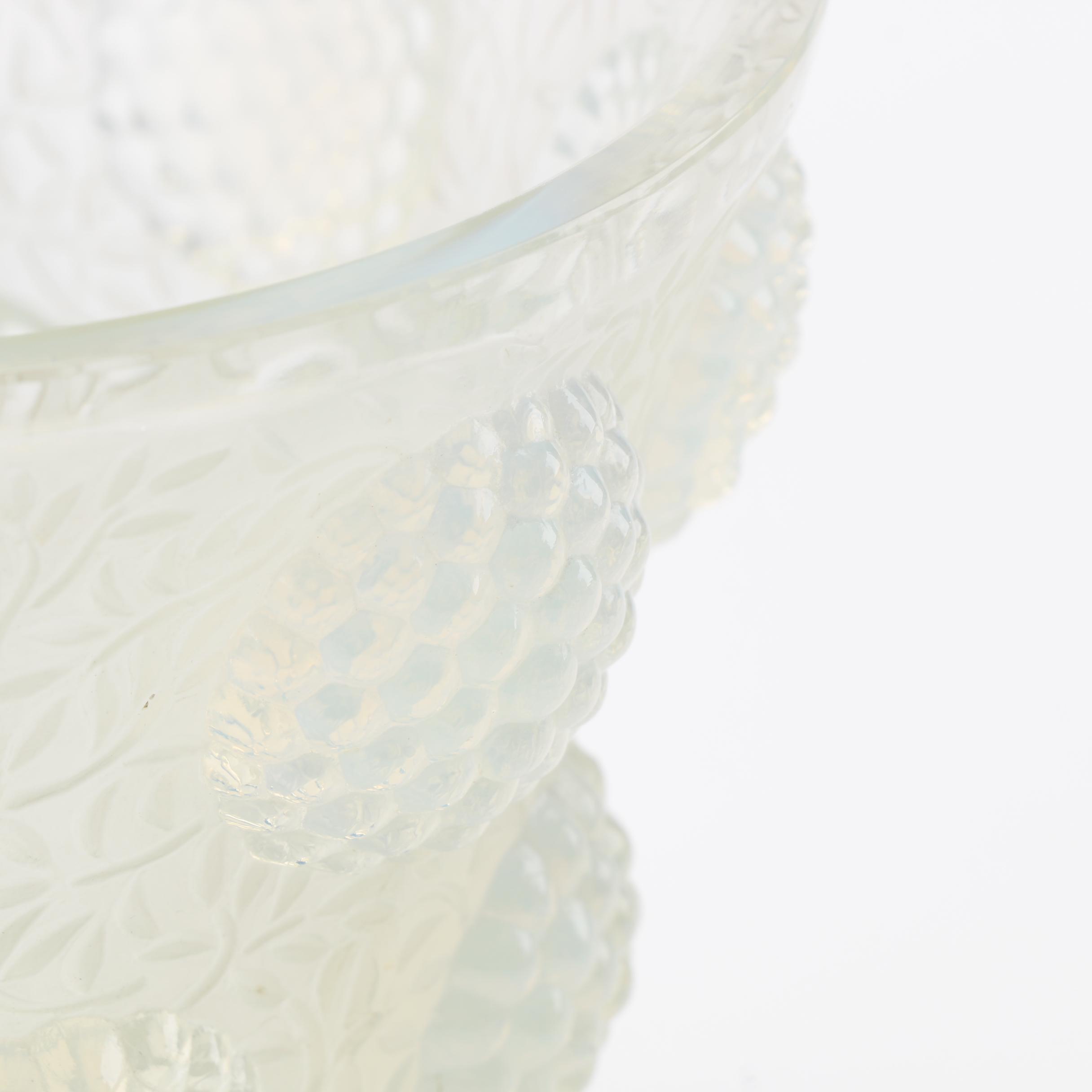 Vintage Verlys-France "Gems" Opalescent Art Glass Vase and Intaglio Ash Receiver