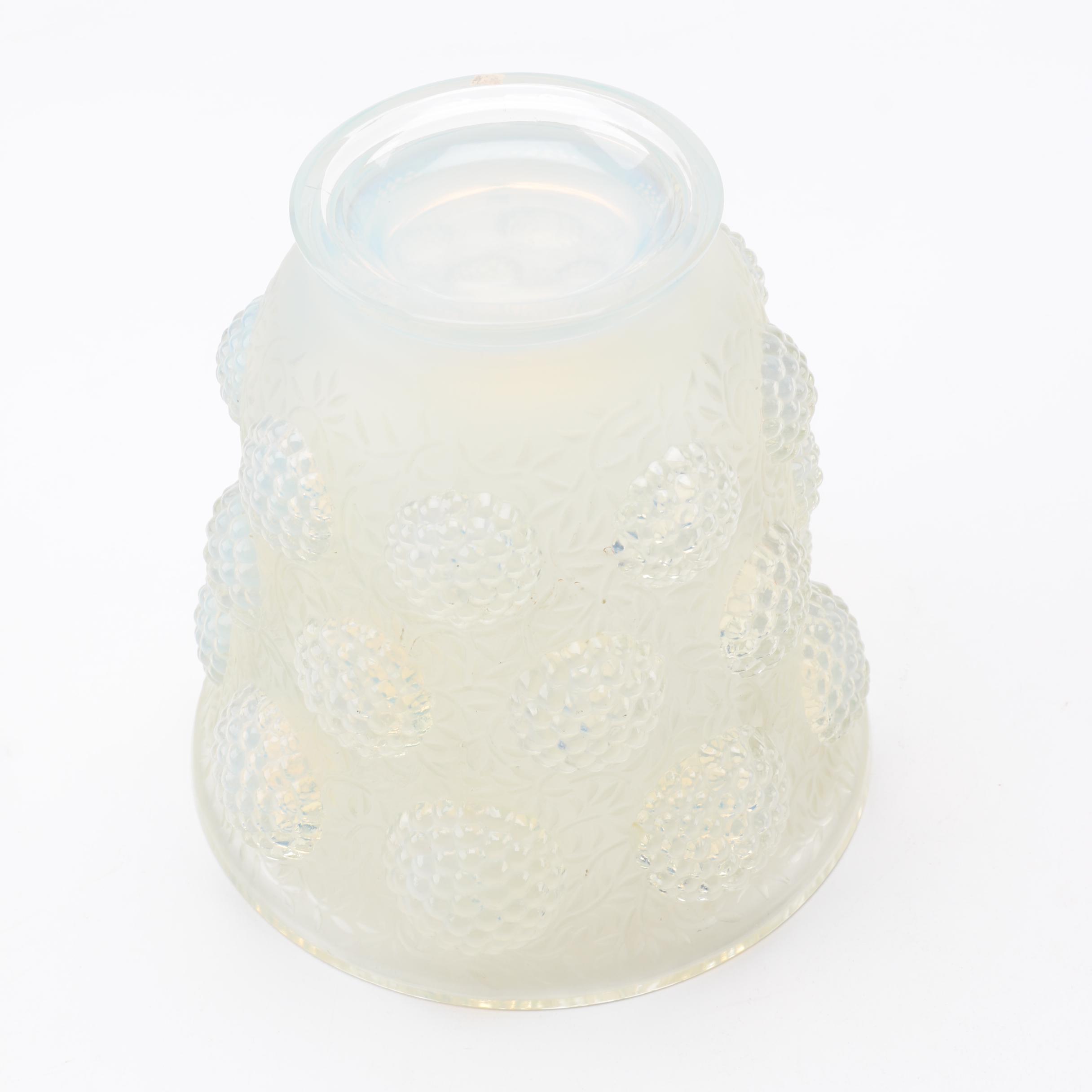 Vintage Verlys-France "Gems" Opalescent Art Glass Vase and Intaglio Ash Receiver