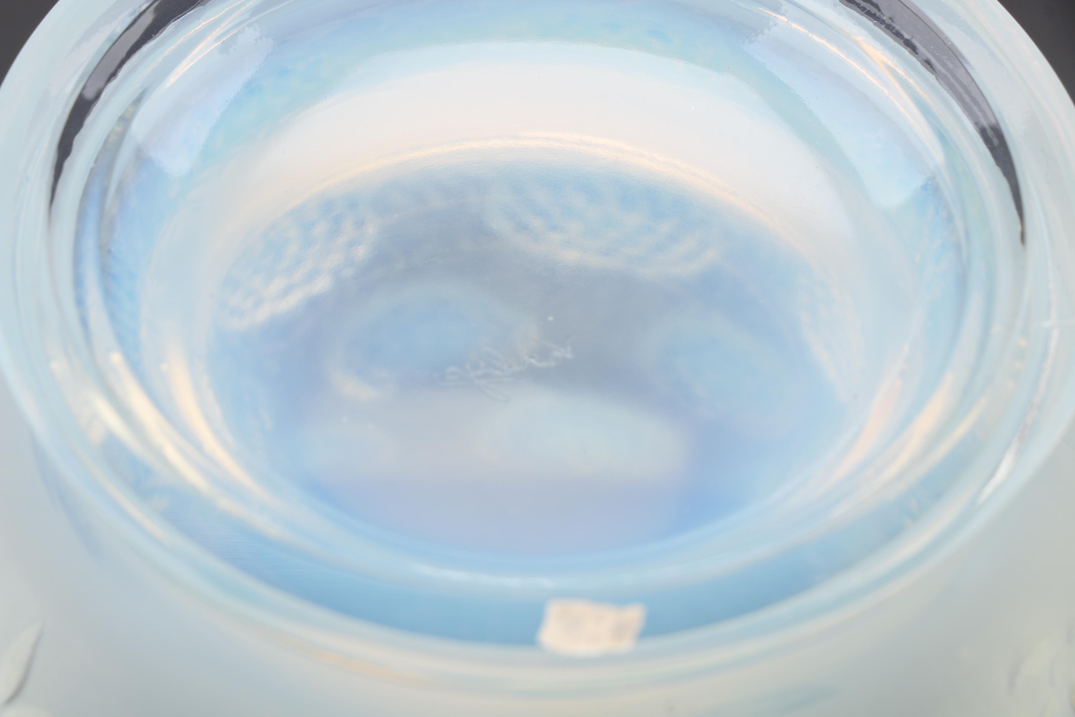 Vintage Verlys-France "Gems" Opalescent Art Glass Vase and Intaglio Ash Receiver