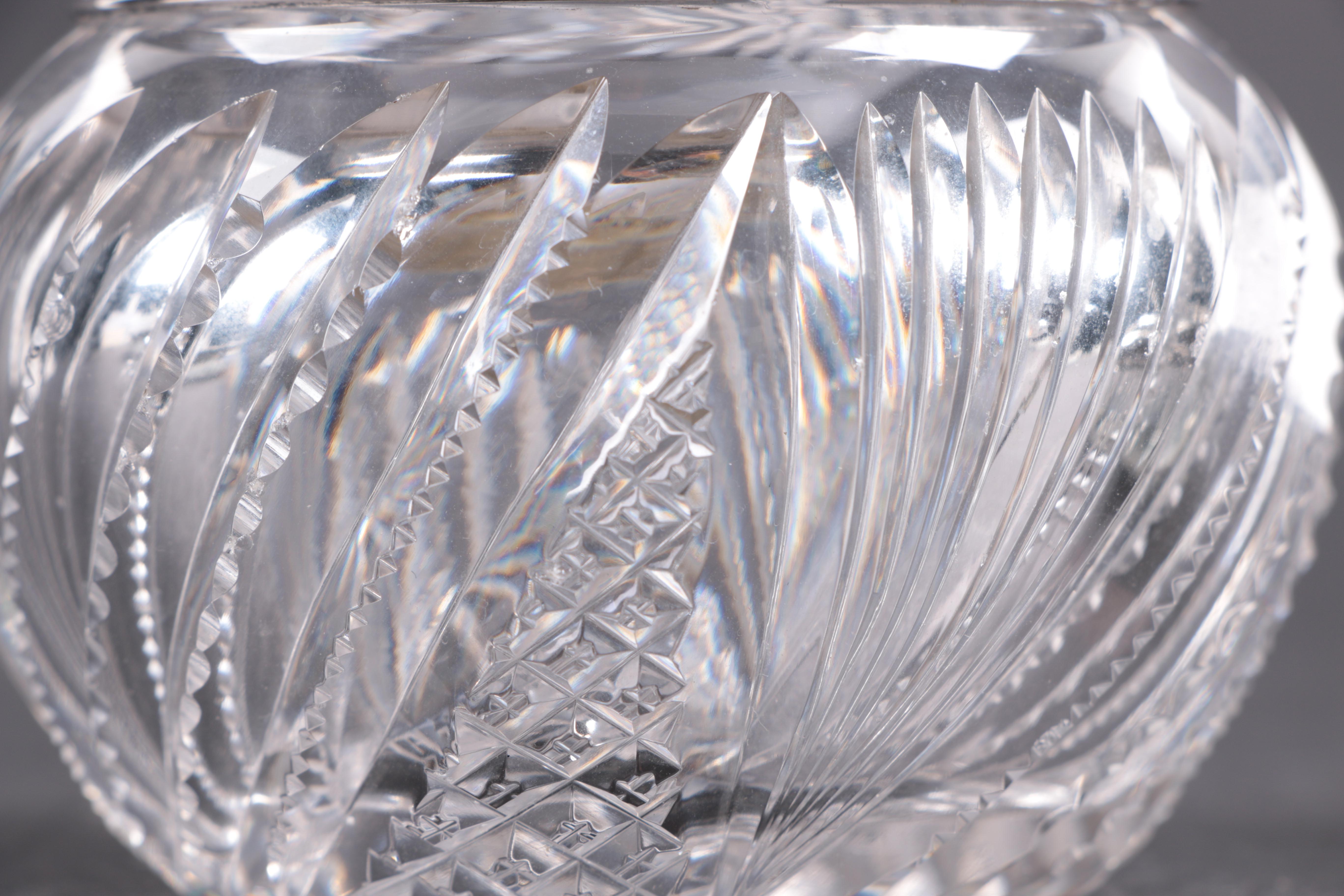 Two Sterling and Crystal Vanity Powder Jars