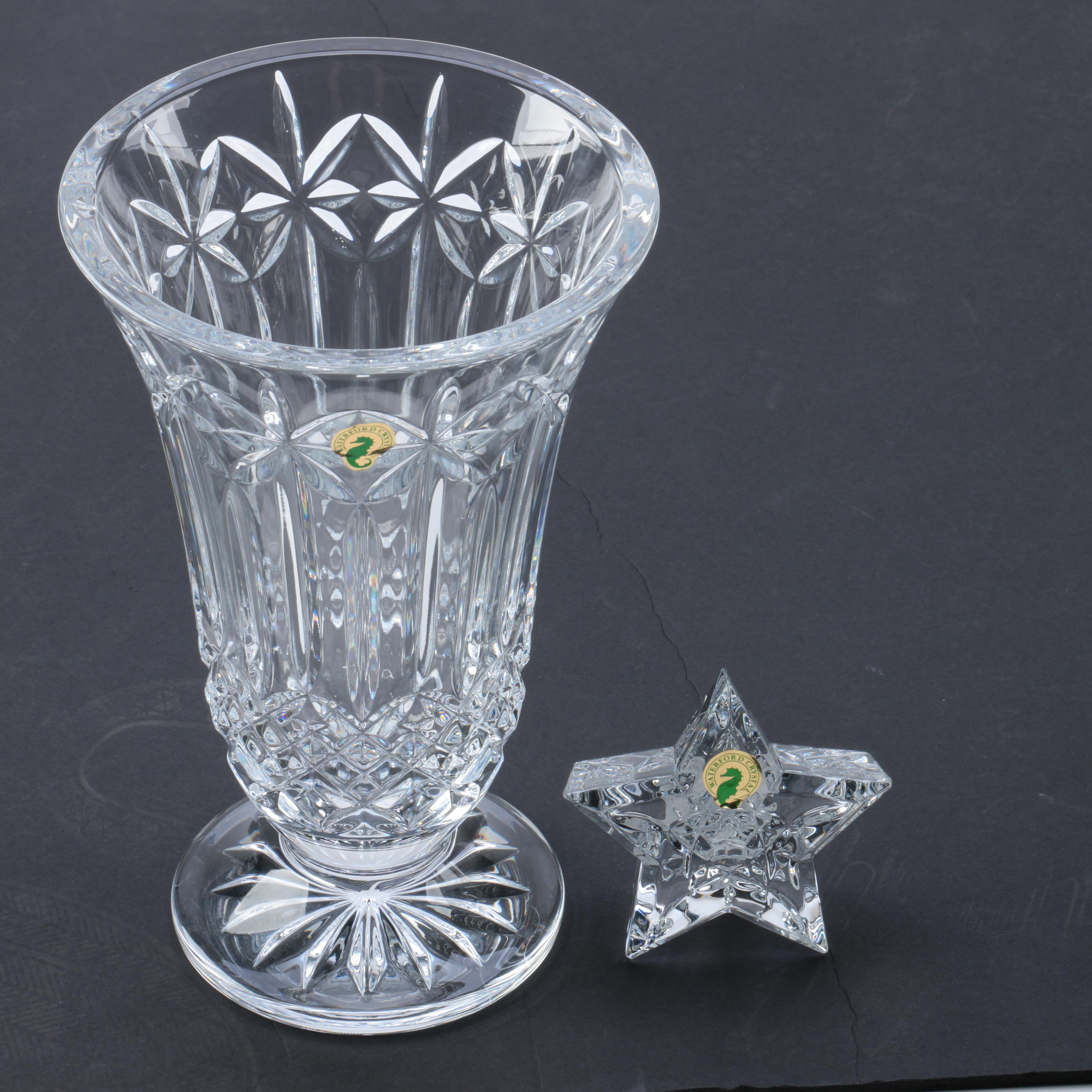 Waterford Crystal Vase and Paperweight