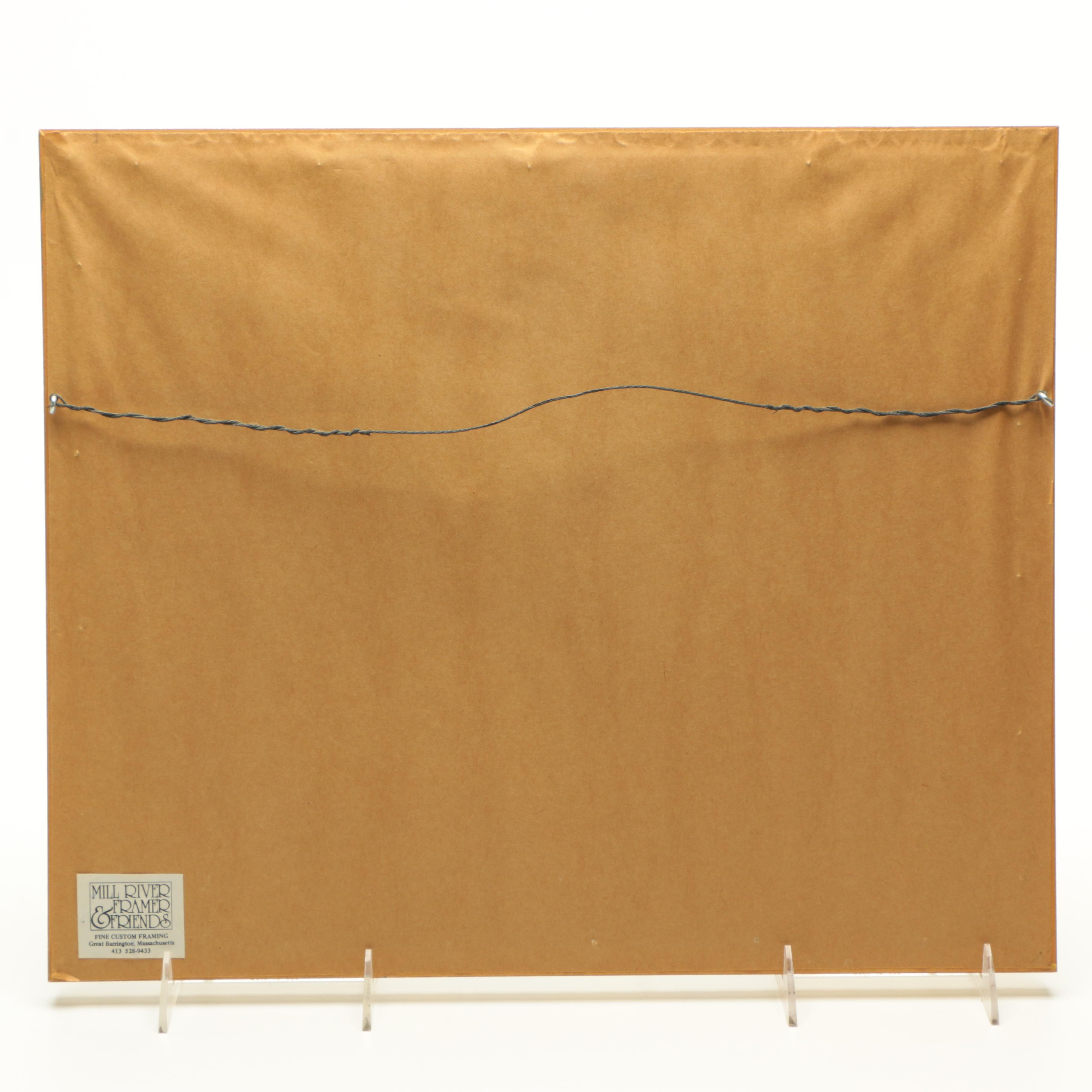 Mariano Ortuzar Watercolor of a Sunset Over Water