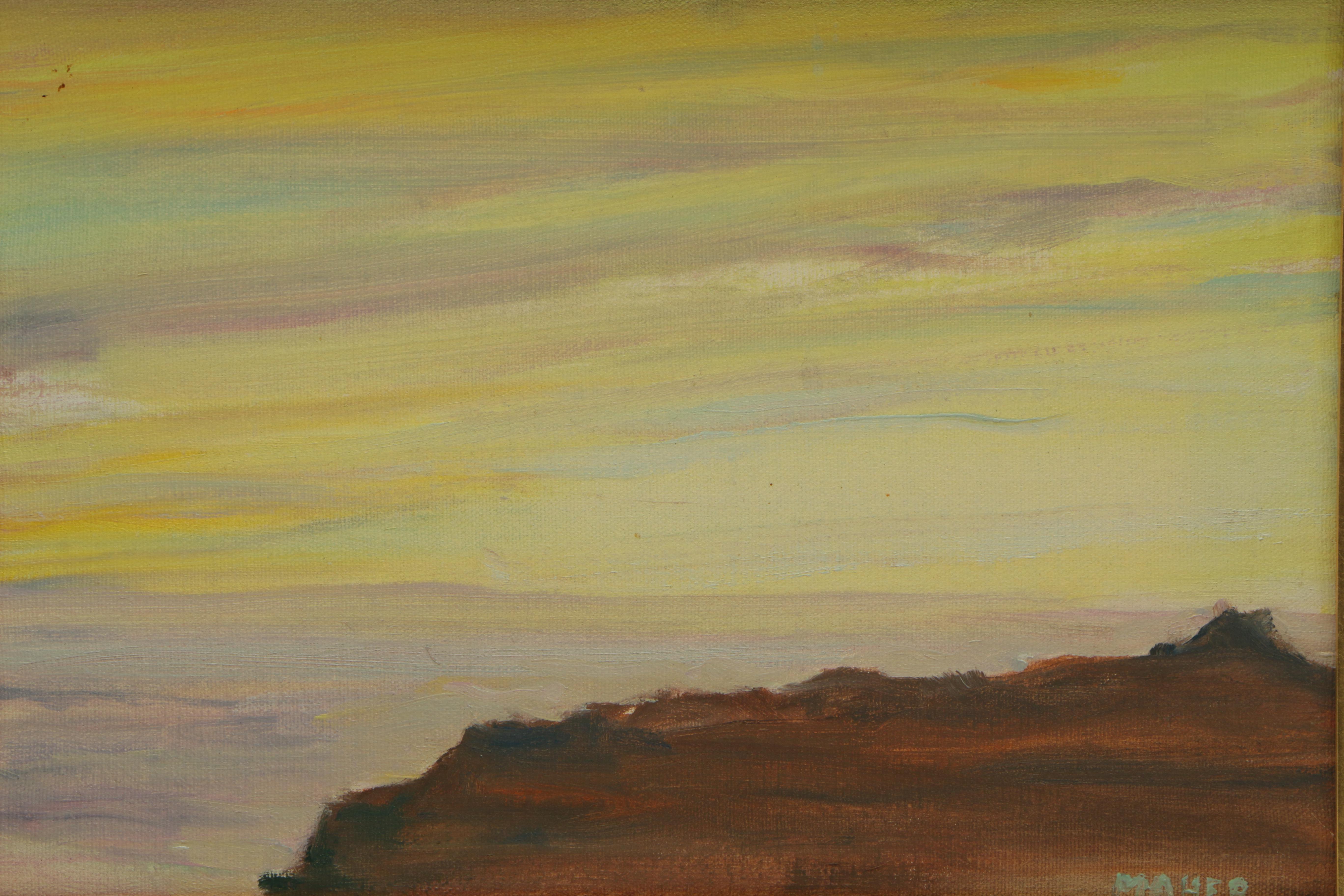 James Maher Oil Painting of a Landscape "Pacific Sunset"
