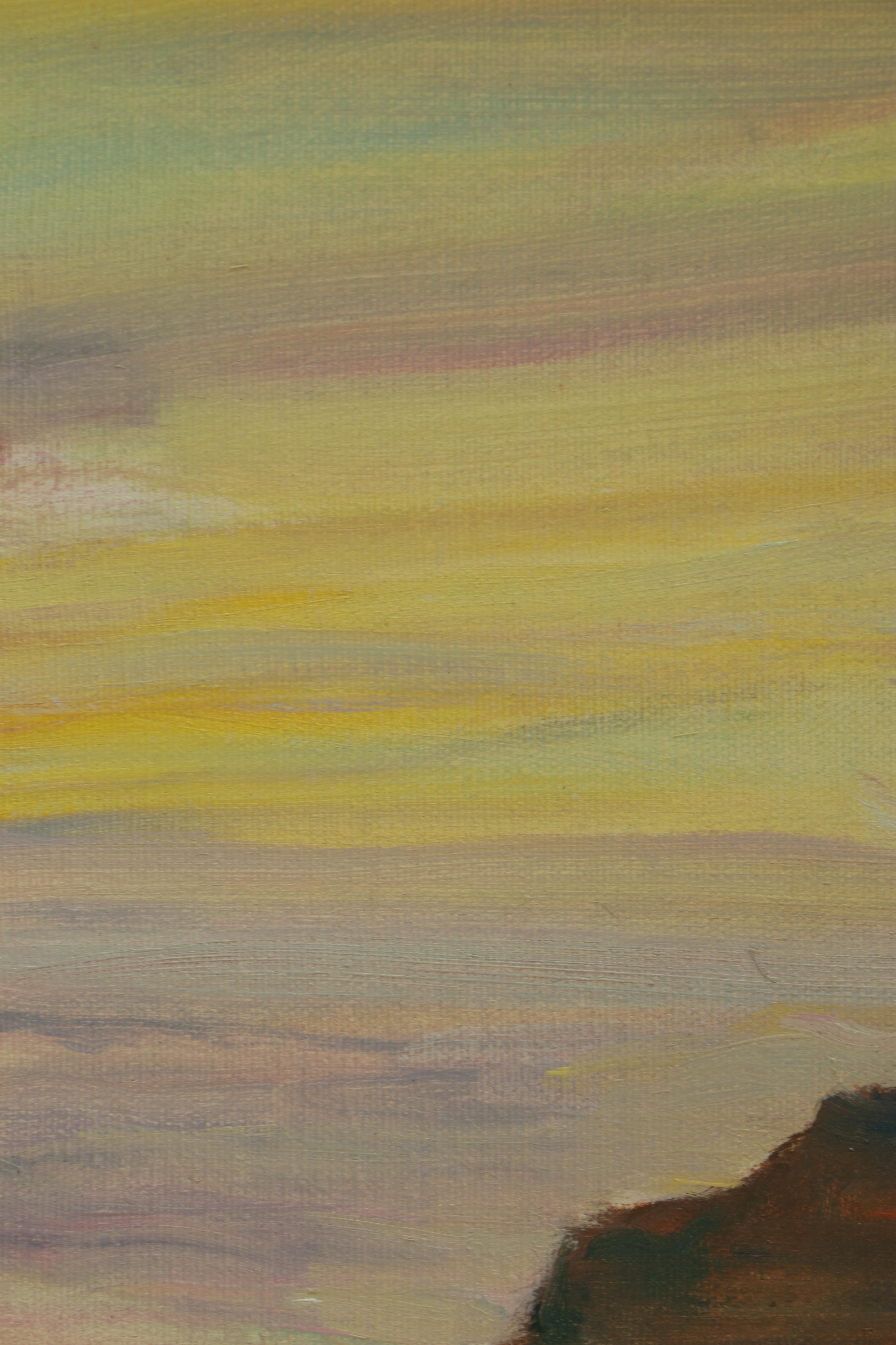 James Maher Oil Painting of a Landscape "Pacific Sunset"