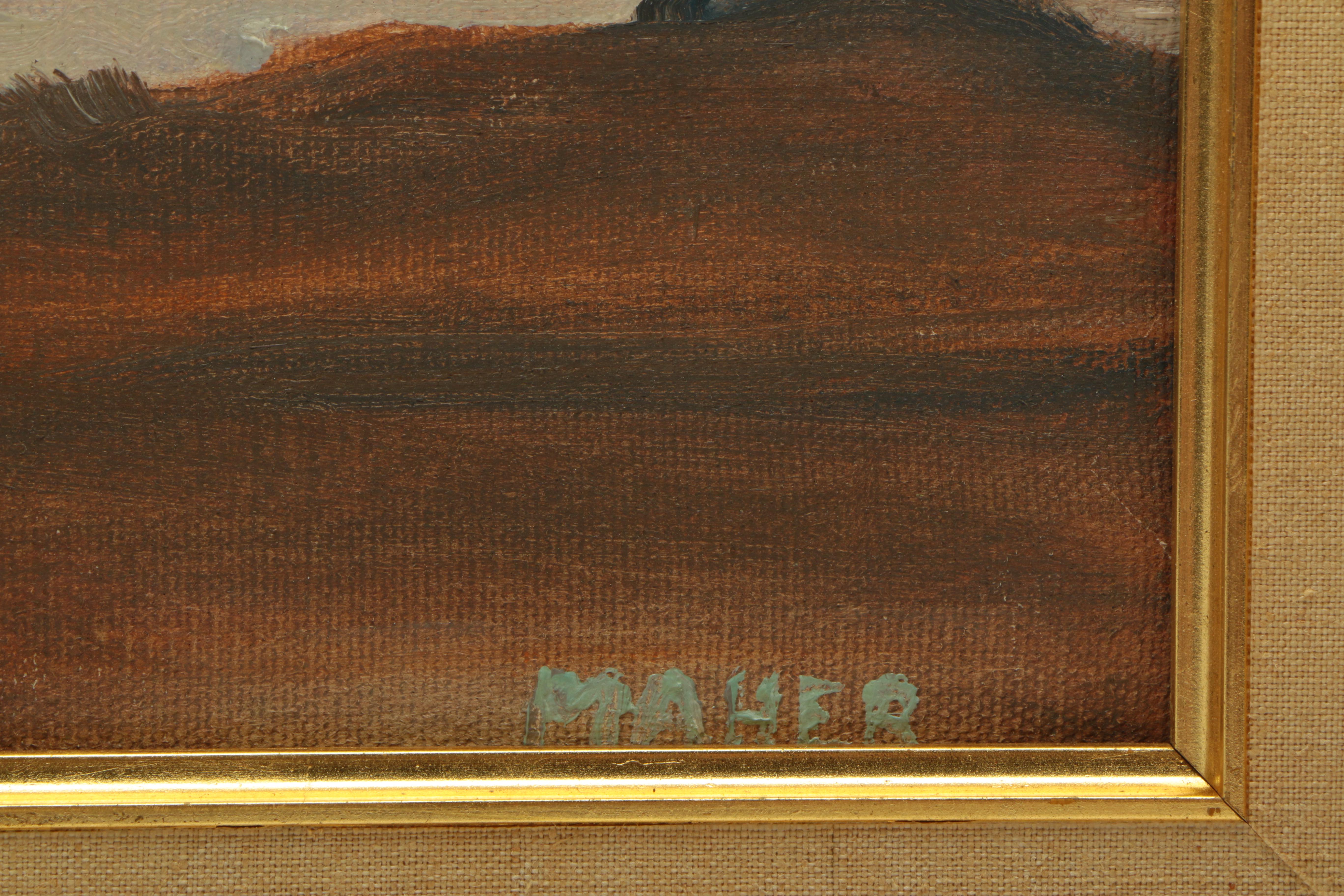 James Maher Oil Painting of a Landscape "Pacific Sunset"