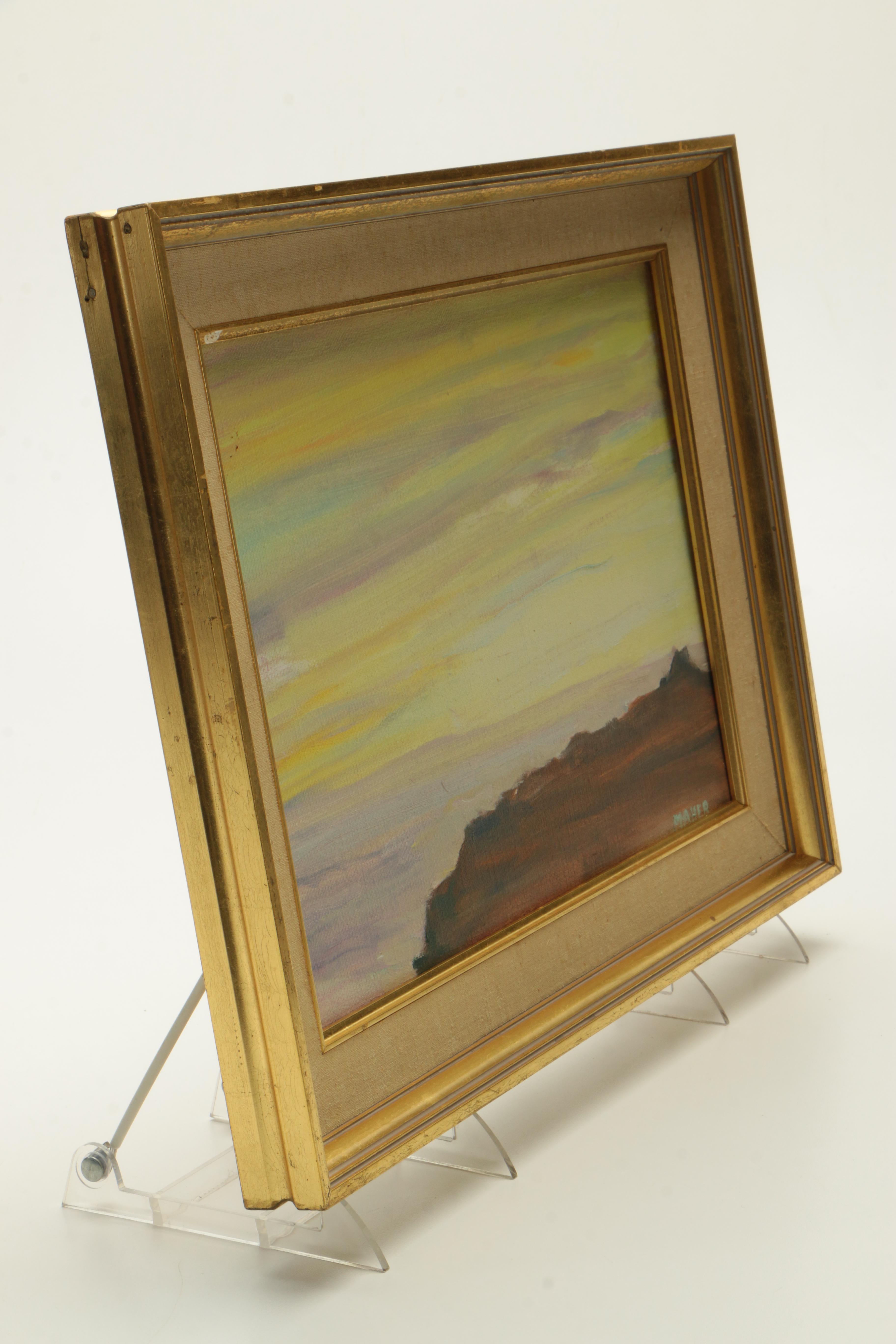 James Maher Oil Painting of a Landscape "Pacific Sunset"