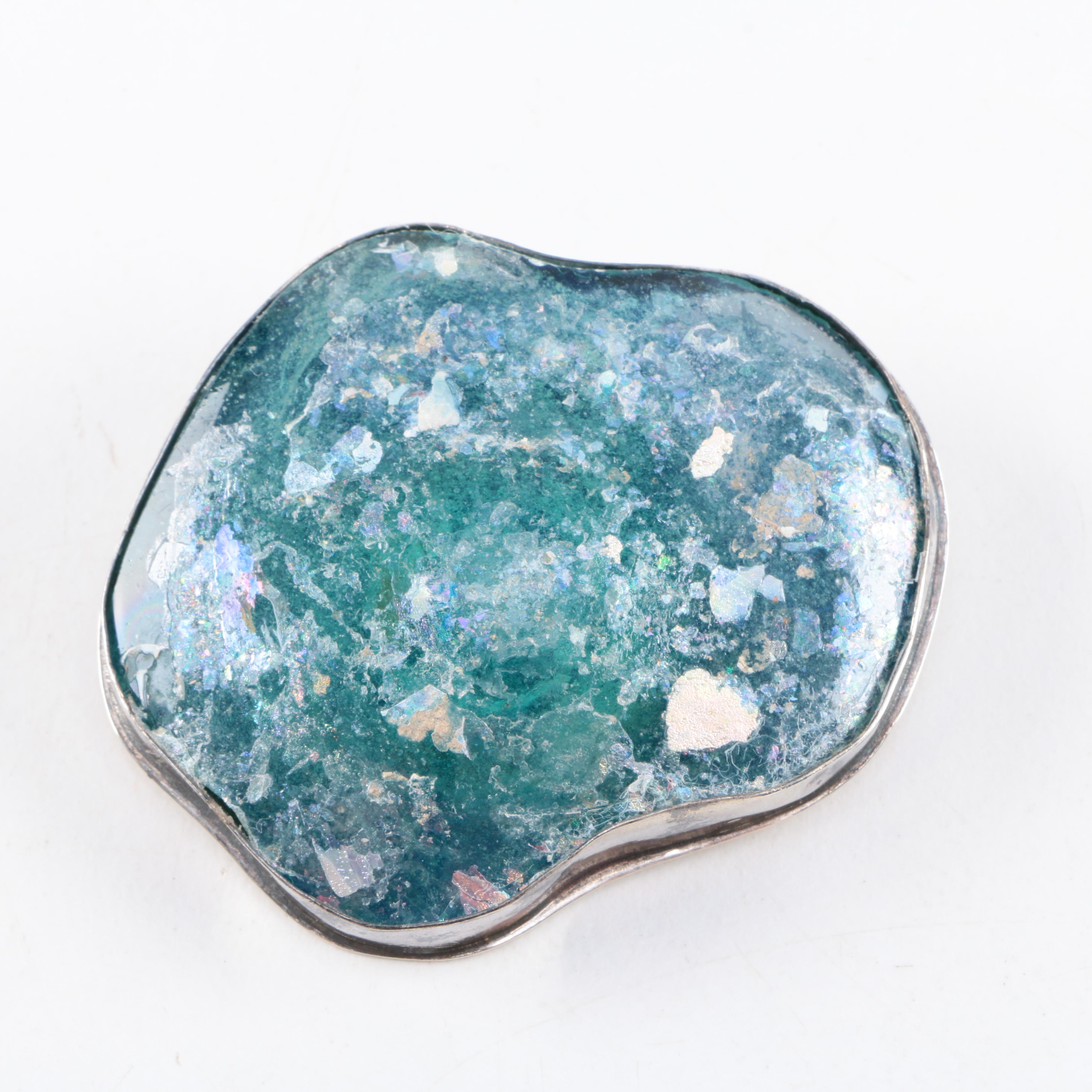 Sterling Brooches Otto Robert Bade Agate Converter and Excavated Glass