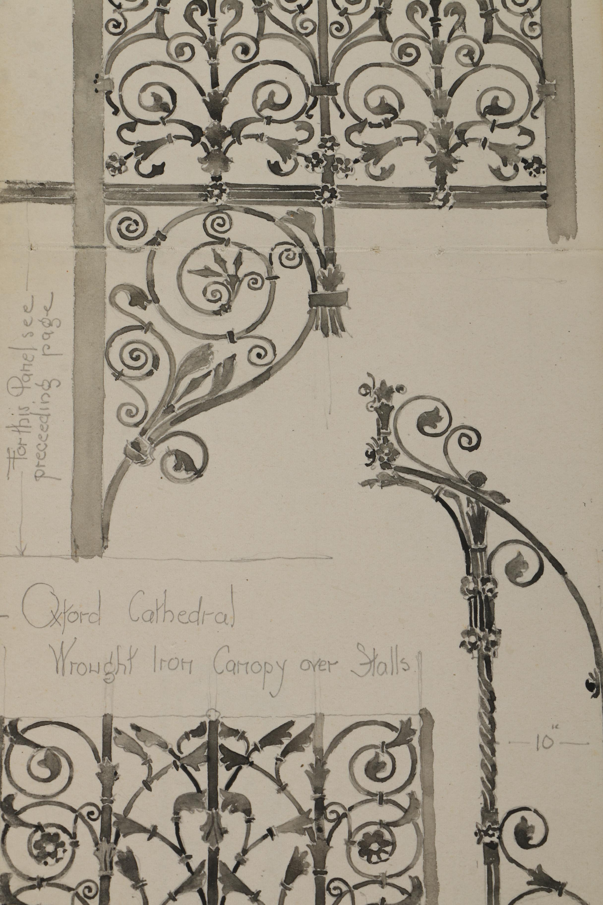 Watercolor and Graphite Sketches of European Architecture Attributed to Maurice Feather
