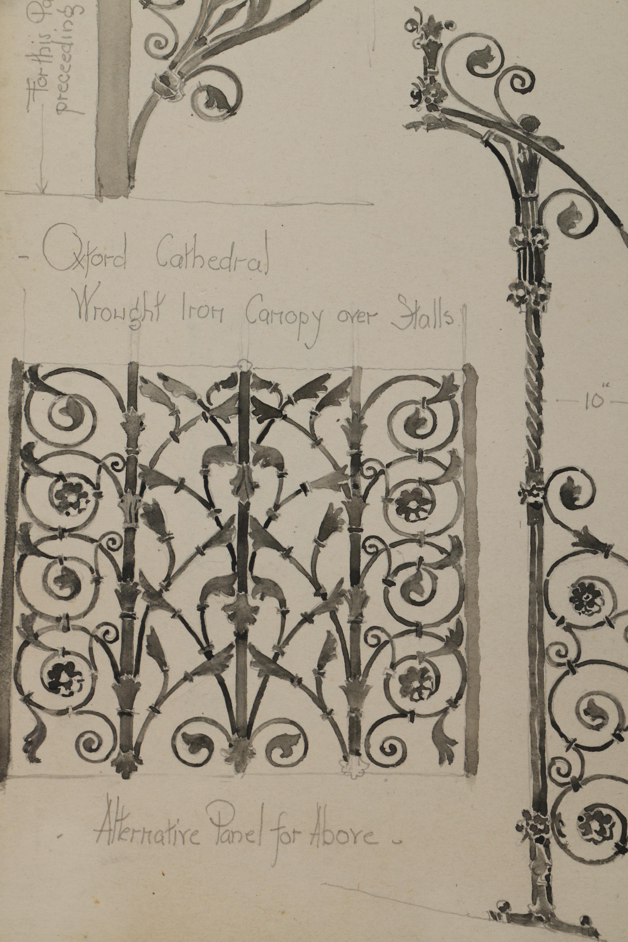 Watercolor and Graphite Sketches of European Architecture Attributed to Maurice Feather