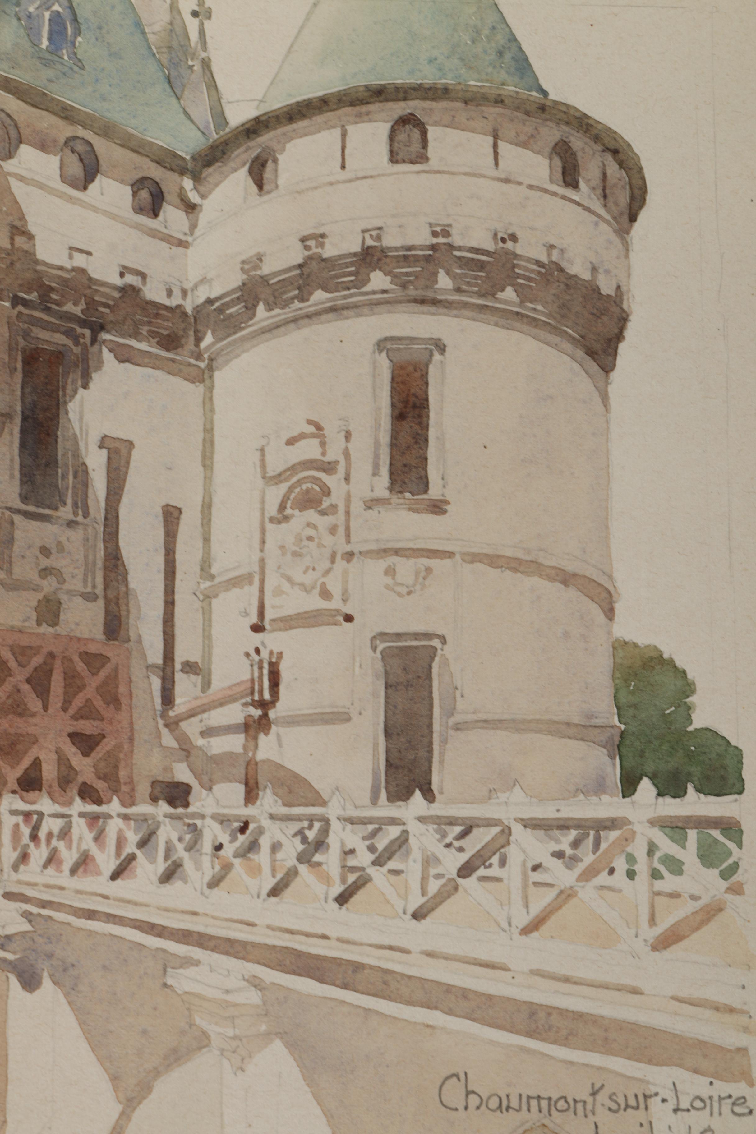 Watercolor and Graphite Sketches of European Architecture Attributed to Maurice Feather