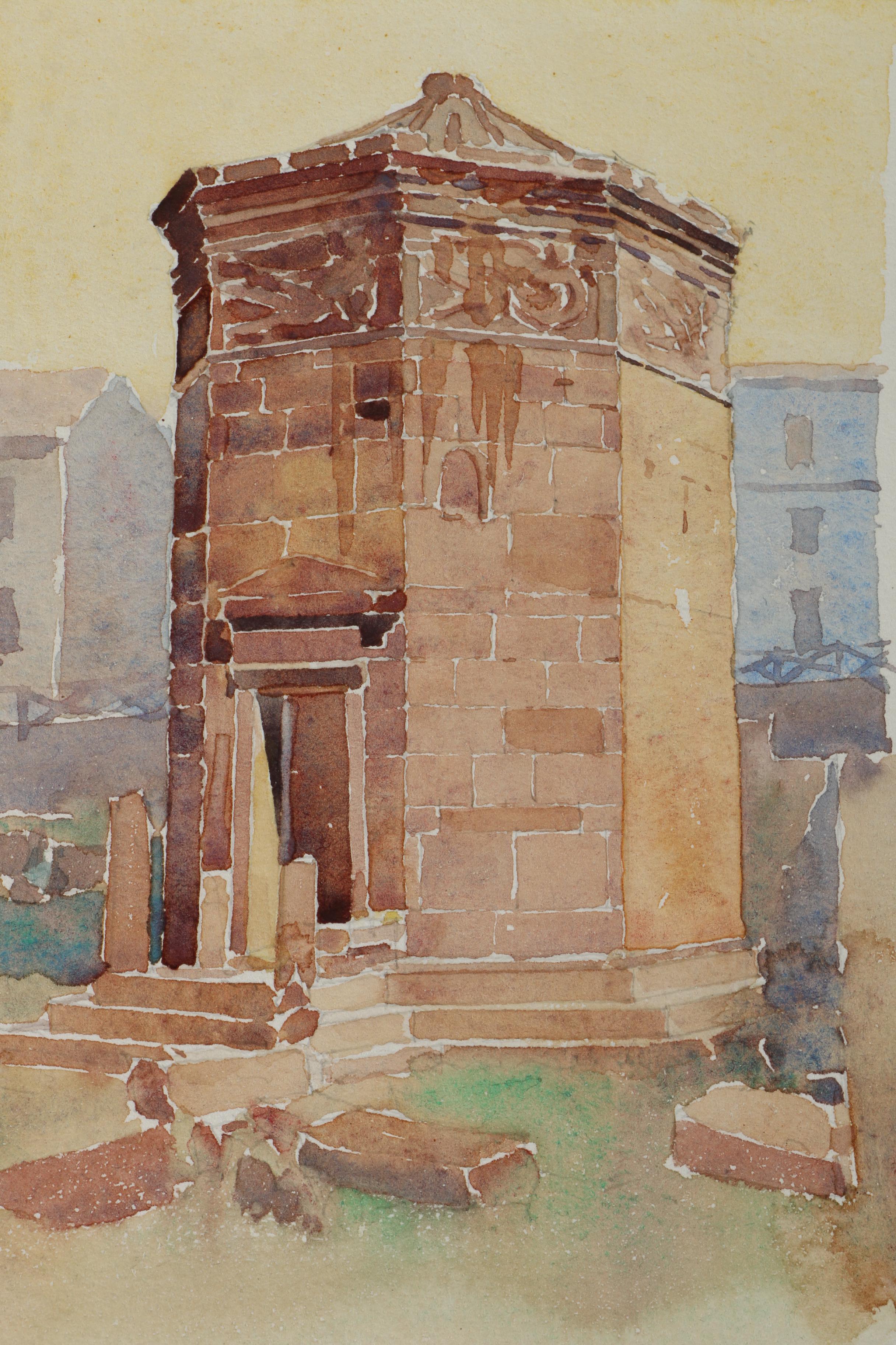 Watercolor and Graphite Sketches of European Architecture Attributed to Maurice Feather