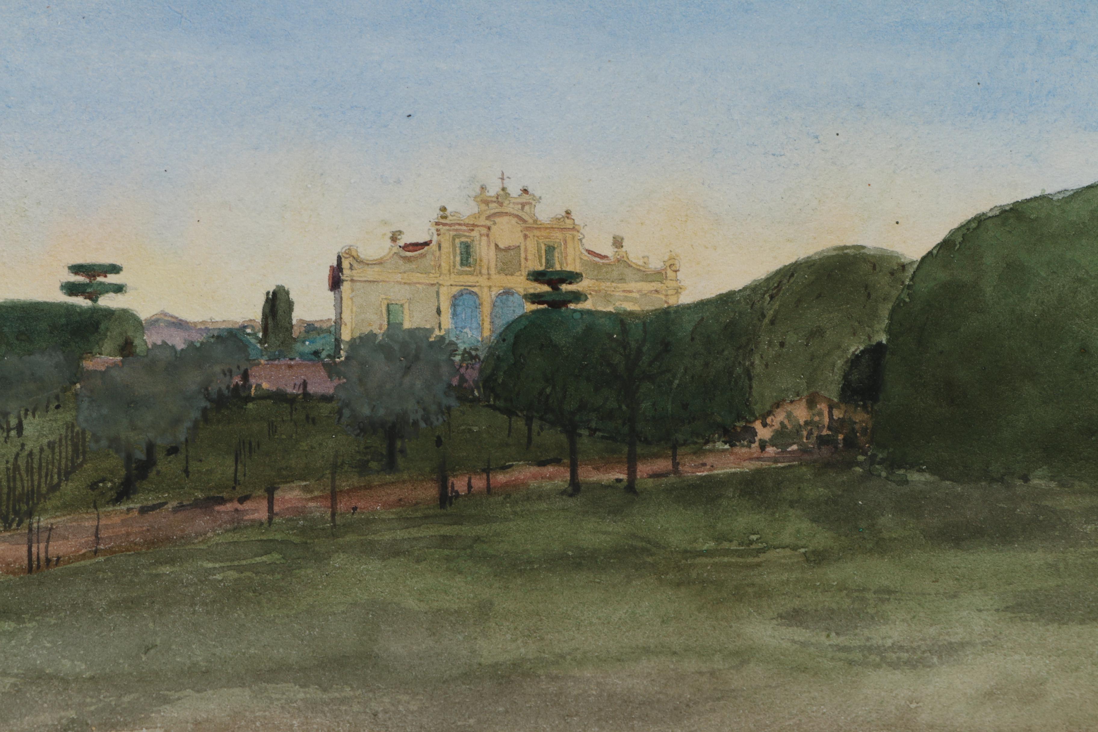 Watercolor and Graphite Sketches of European Architecture Attributed to Maurice Feather